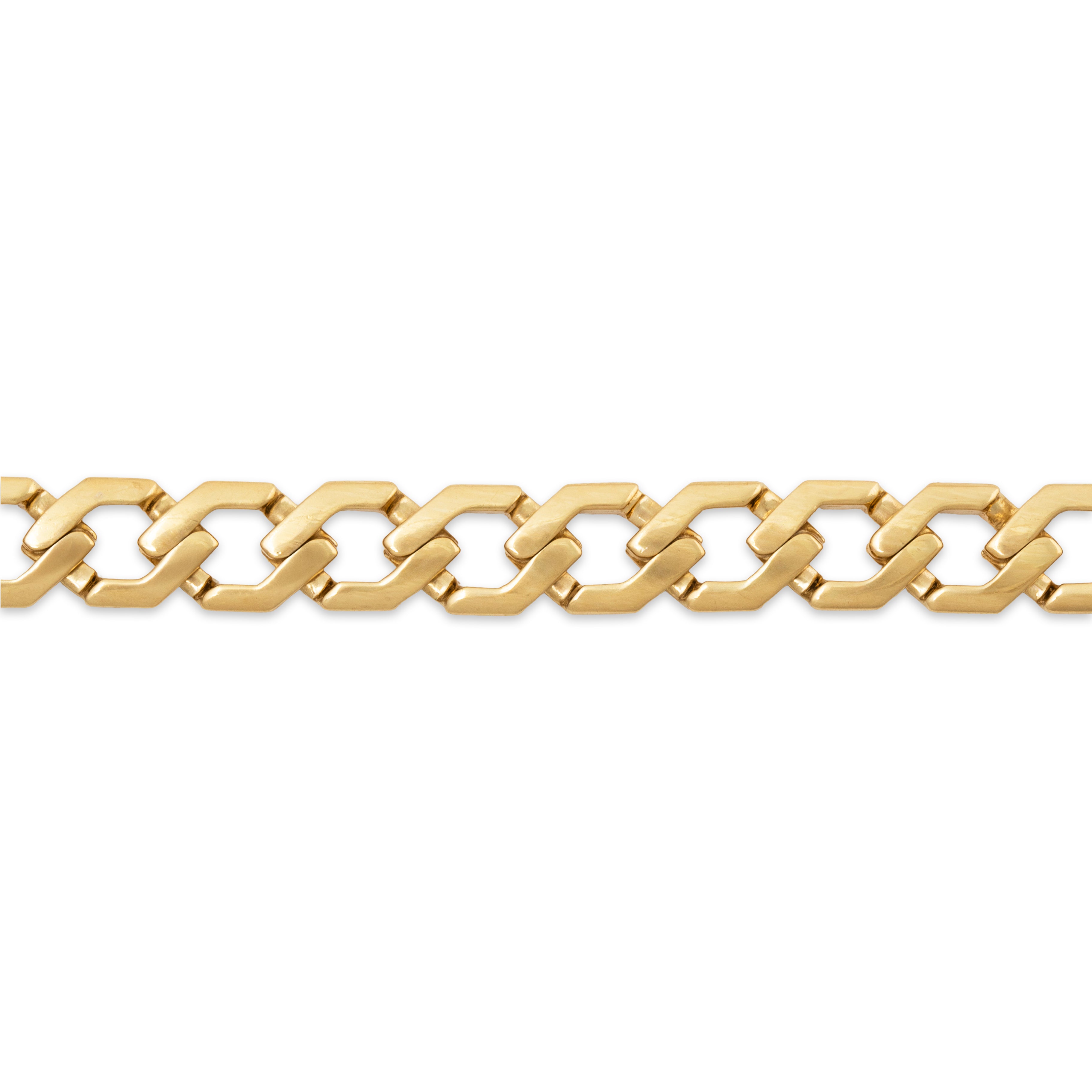 Vintage Italian 18k Yellow Gold Hexagonal Link Bracelet 7、mySite、hinf8tx79