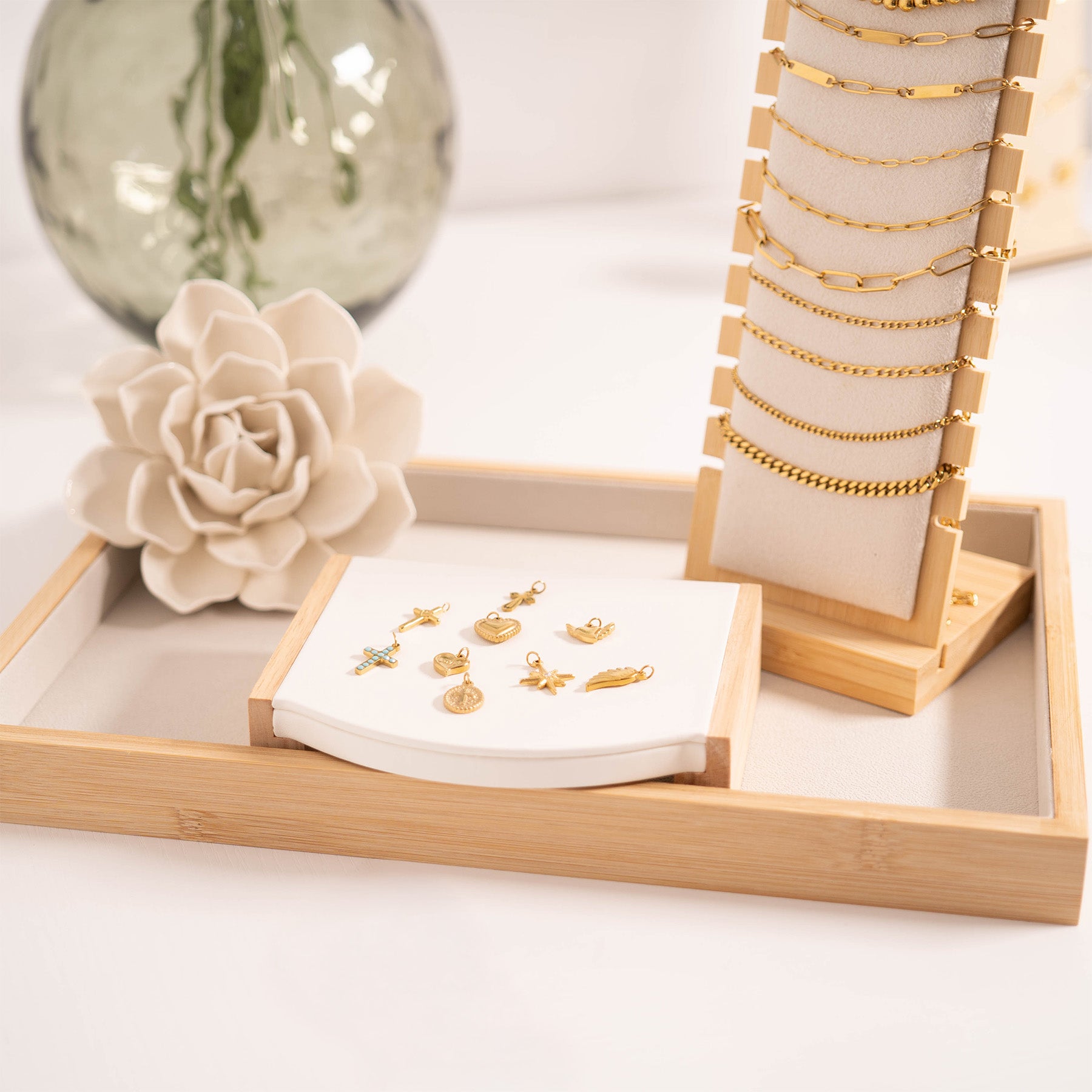 18K Gold PVD Stainless Steel Heart Charm Set / BND0066、mySite、dreamappss