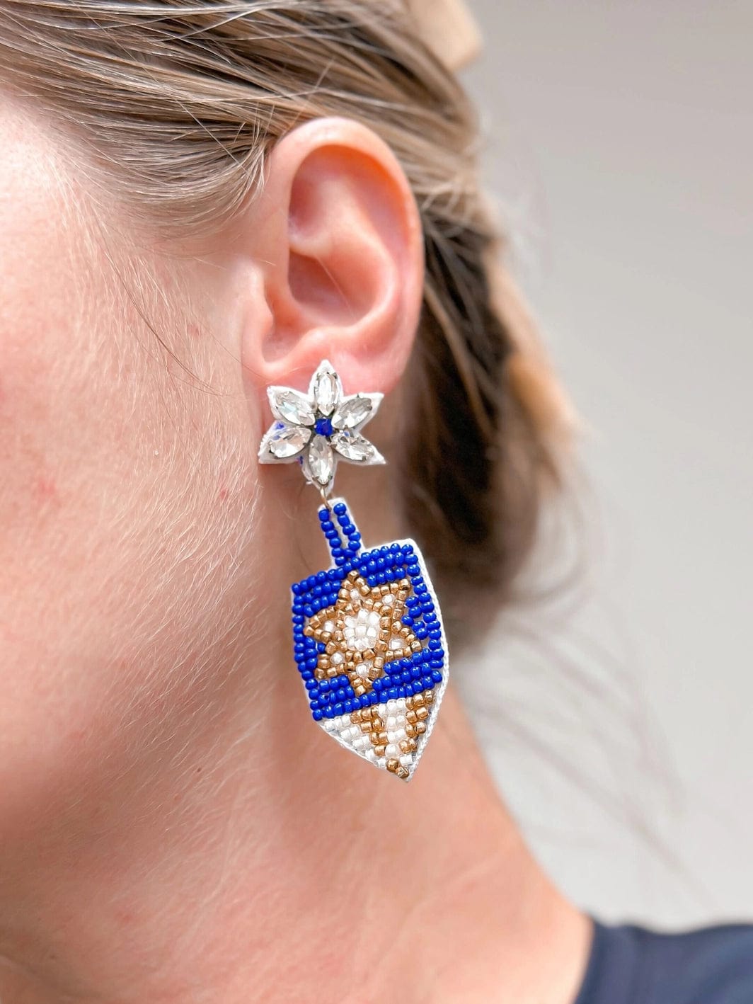 Dreidel Beaded Dangle Earrings、mySite、topwebapps