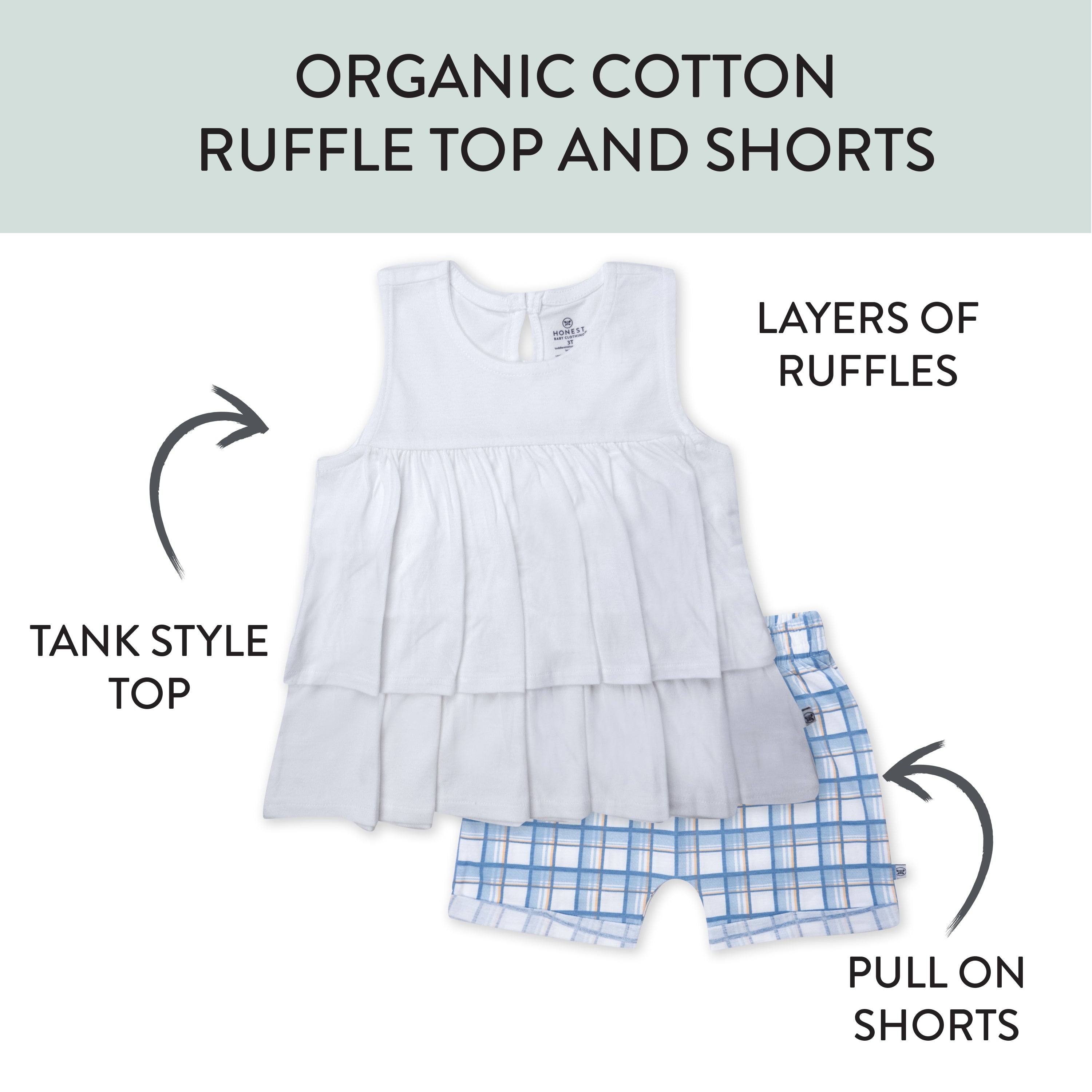  Toddler 2-Piece Ruffle Layered Shirt and Cuffed Short Set、mySite、layawaytickets