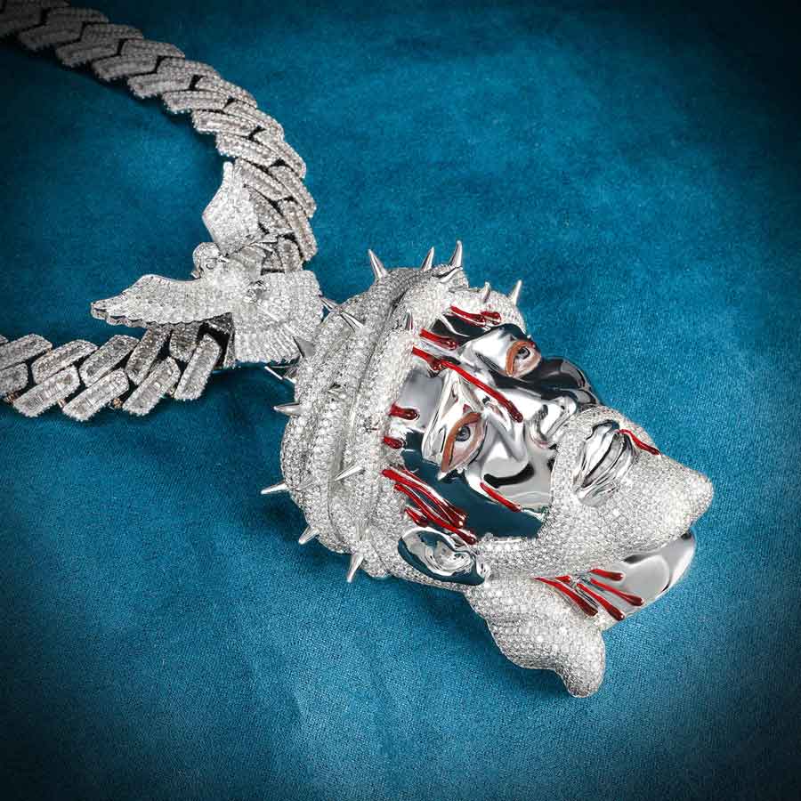 Enamel Moissanite Jesus Pendant 14K Gold、mySite、hinf8tx79