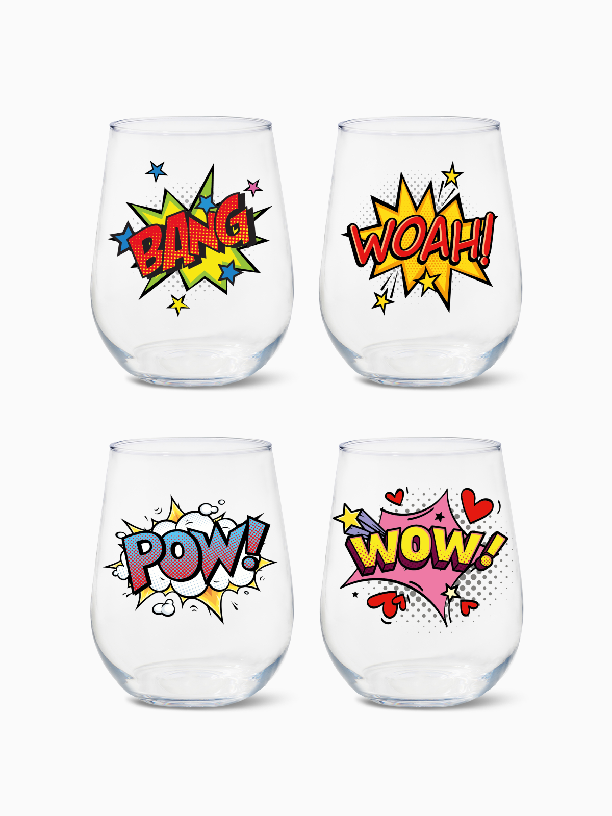 Pop Art - RESERVE 16oz Stemless Wine Tritan Copolyester Glass、mySite、camillekostekn