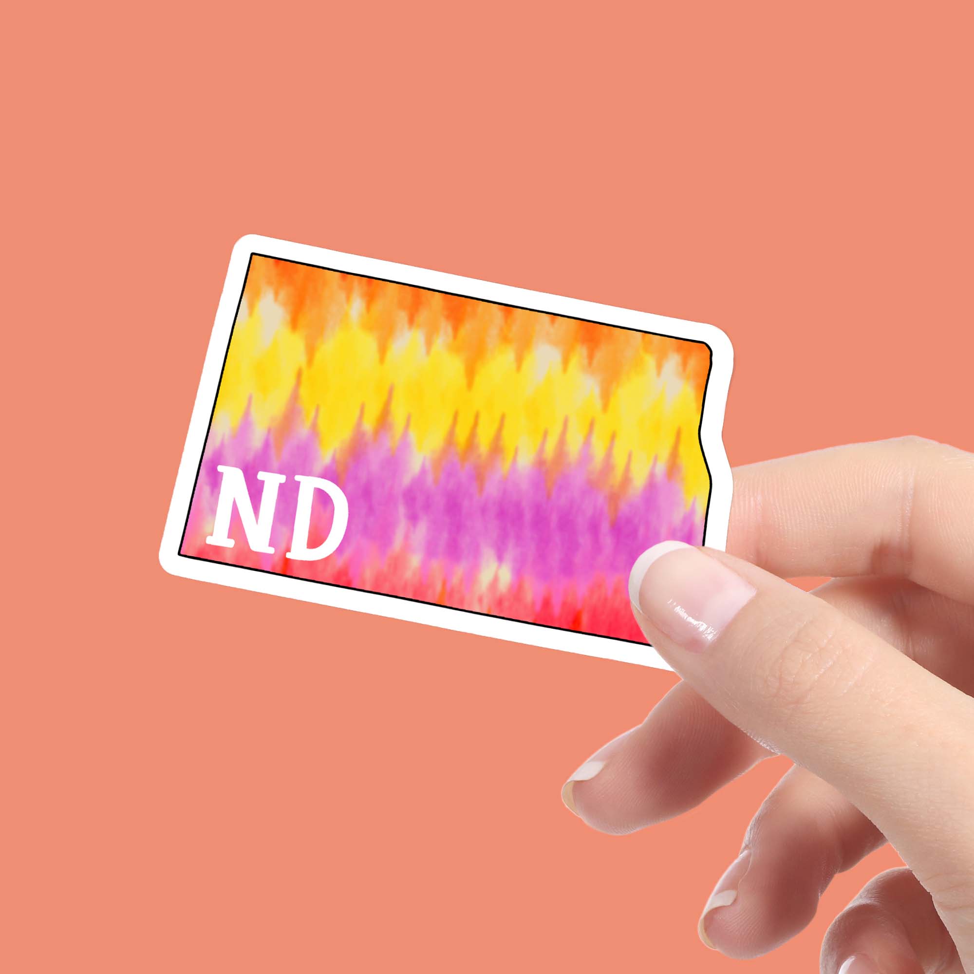  North Dakota Tie Dye Stripes Sticker、mySite、elrpsem3k