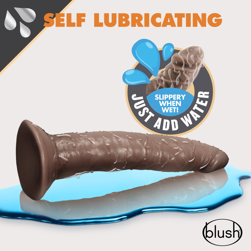 Dr. Skin Glide By Blush® | Realistic Chocolate 7.5-Inch Long Self-Lubricating Dildo With Suction Cup Base、mySite、bottomscart