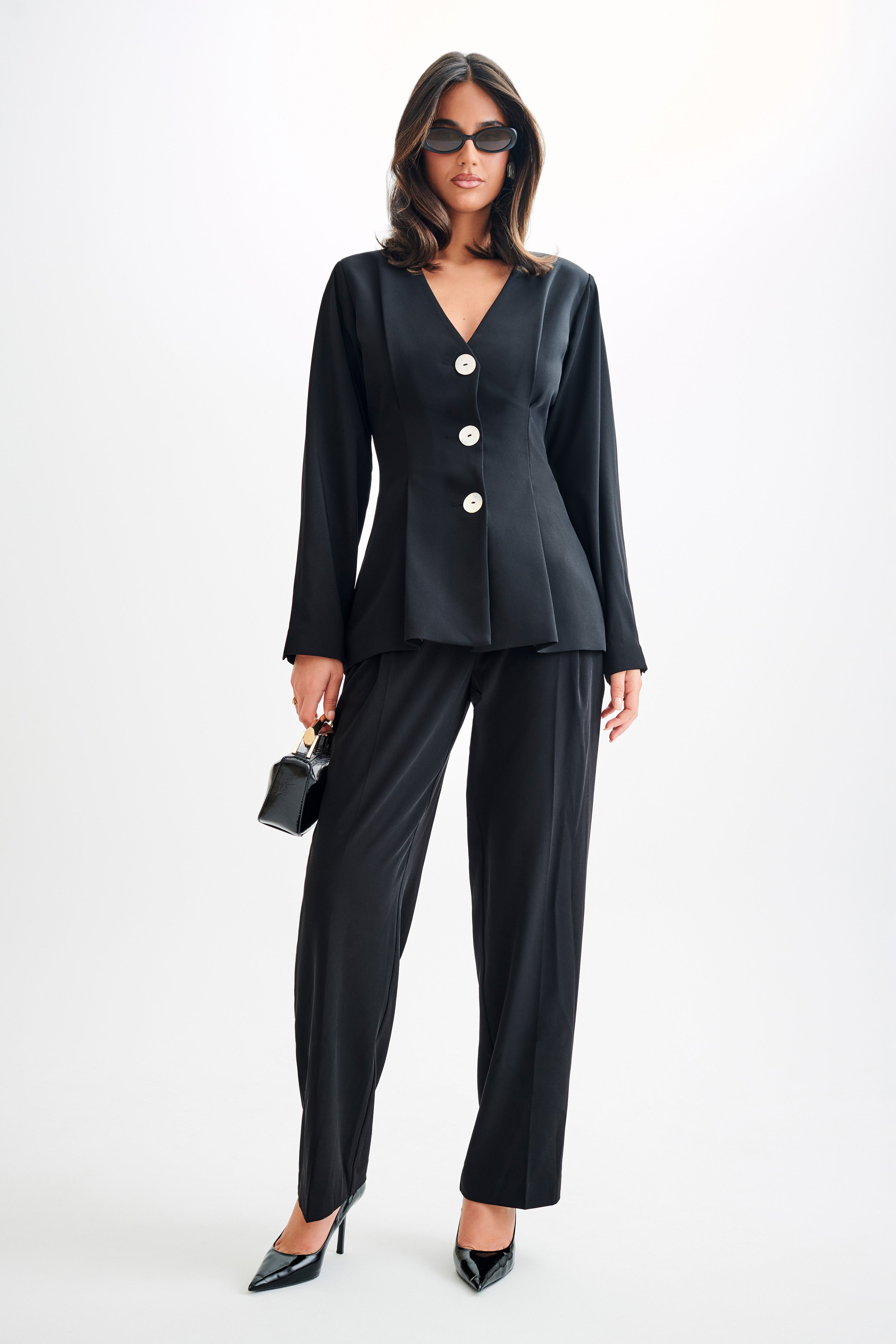 Kendall Balloon Sleeve Jacket - Black、mySite、solidvoid