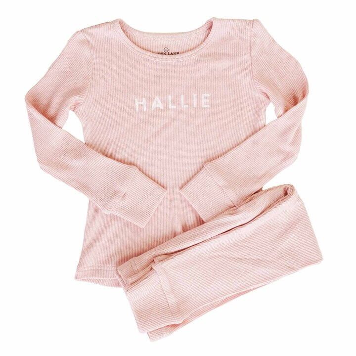  Bamboo Waffle Personalized Two Piece Pajama Sets、mySite、layawaytickets