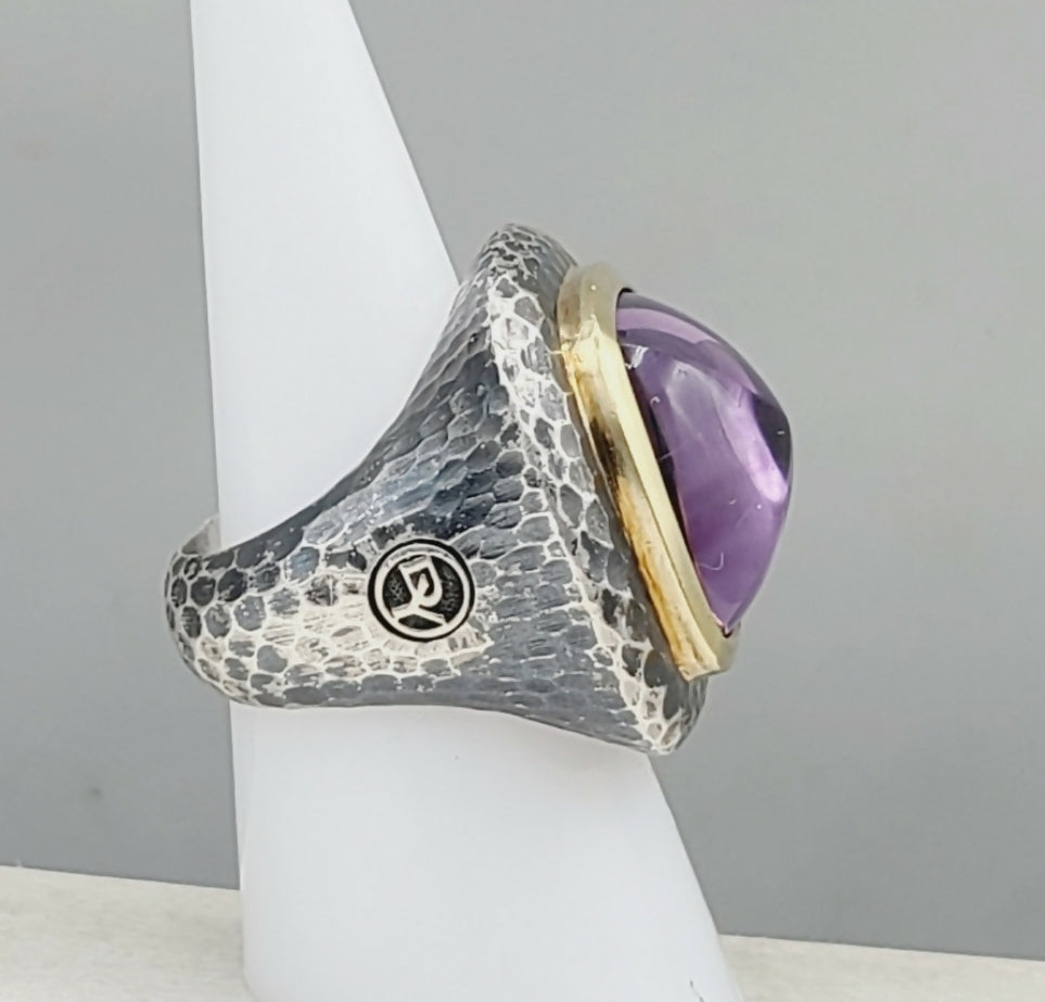 David Yurman Hammered Albion Ring 鈥?17mm Amethyst & Gold、mySite、hinf8tx79