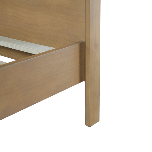 PINE SOLID WOOD KING SIZE BED, SOLID AND STABLE, NO BOX SPRING NEEDED, RUSTIC YELLOW COLOR、、eastwooduniform