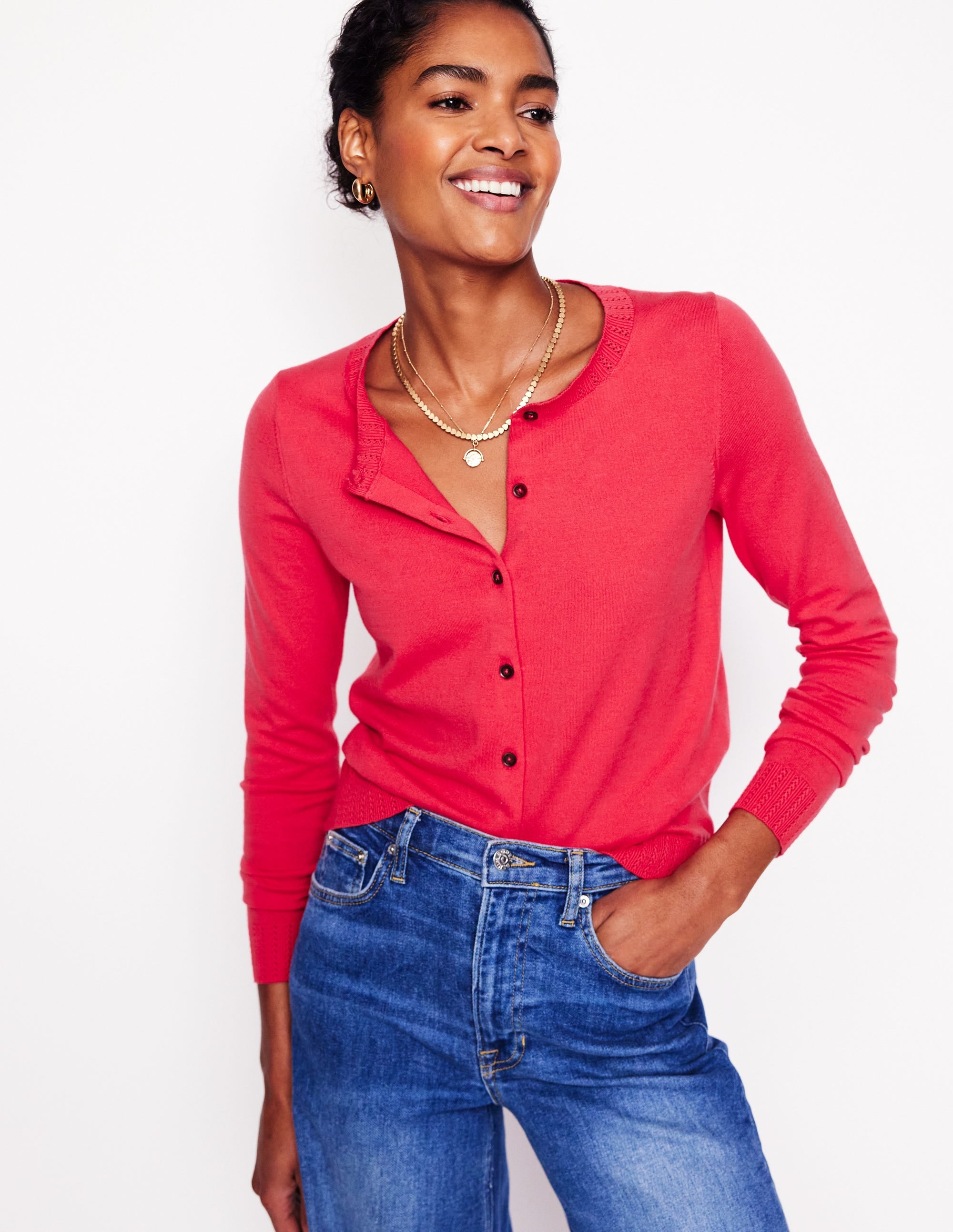  Emilia Cotton Crew Cardigan-Camelia Pink、mySite、ashleygrahame