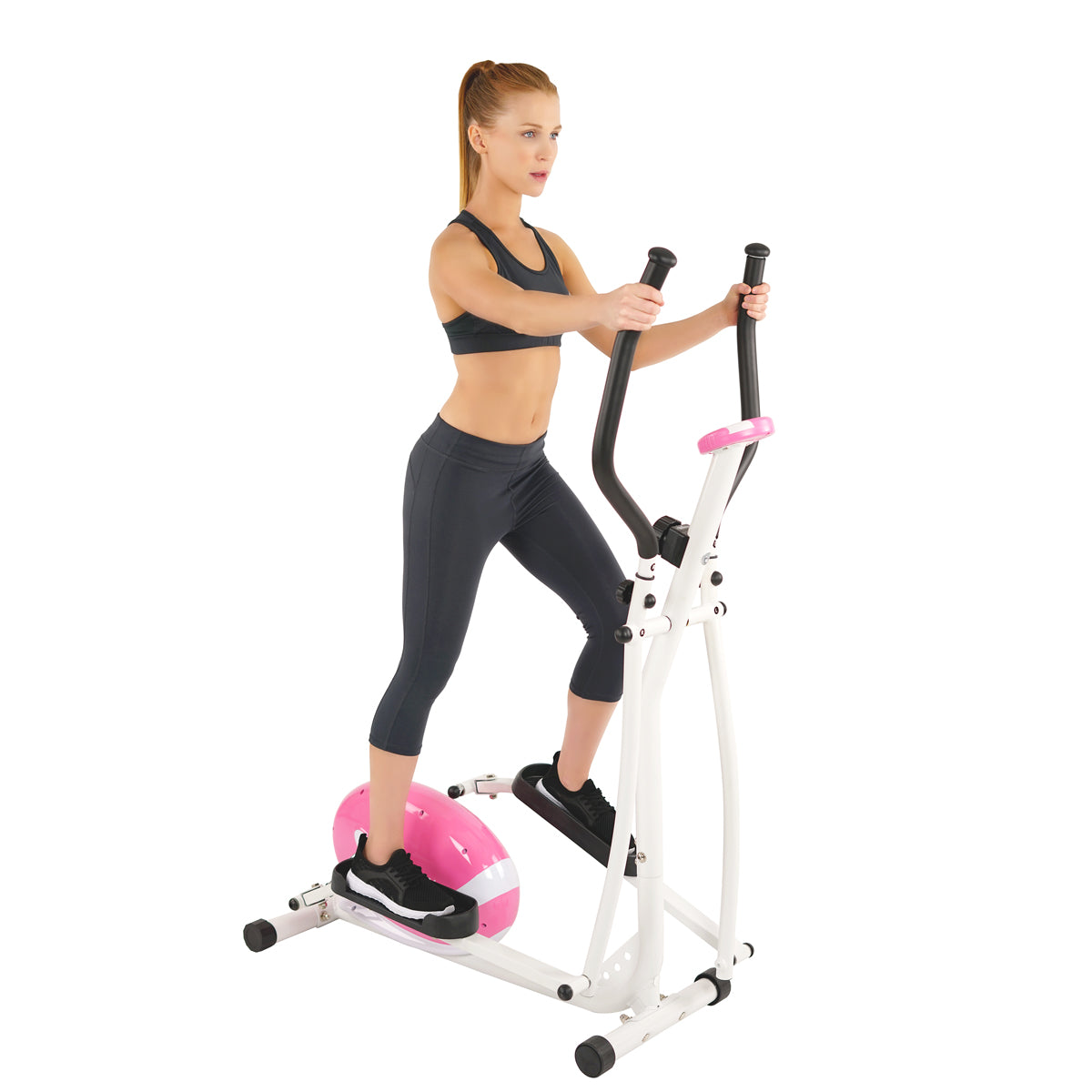  Pink Magnetic Elliptical Trainer Elliptical Machine w/ LCD Monitor、mySite、ghnorth