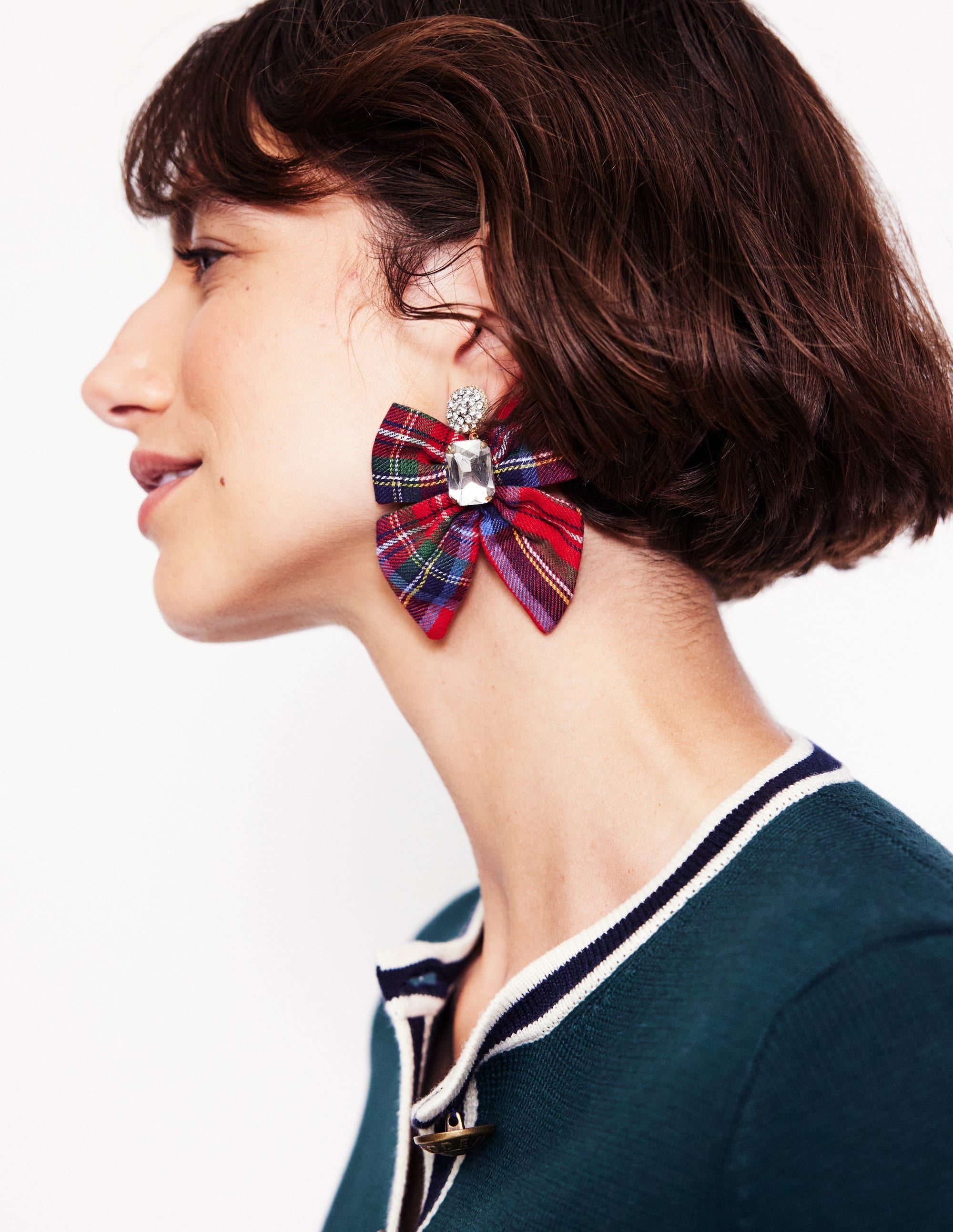  Novelty Bow Earrings-Red and Blue Check、mySite、ashleygrahame
