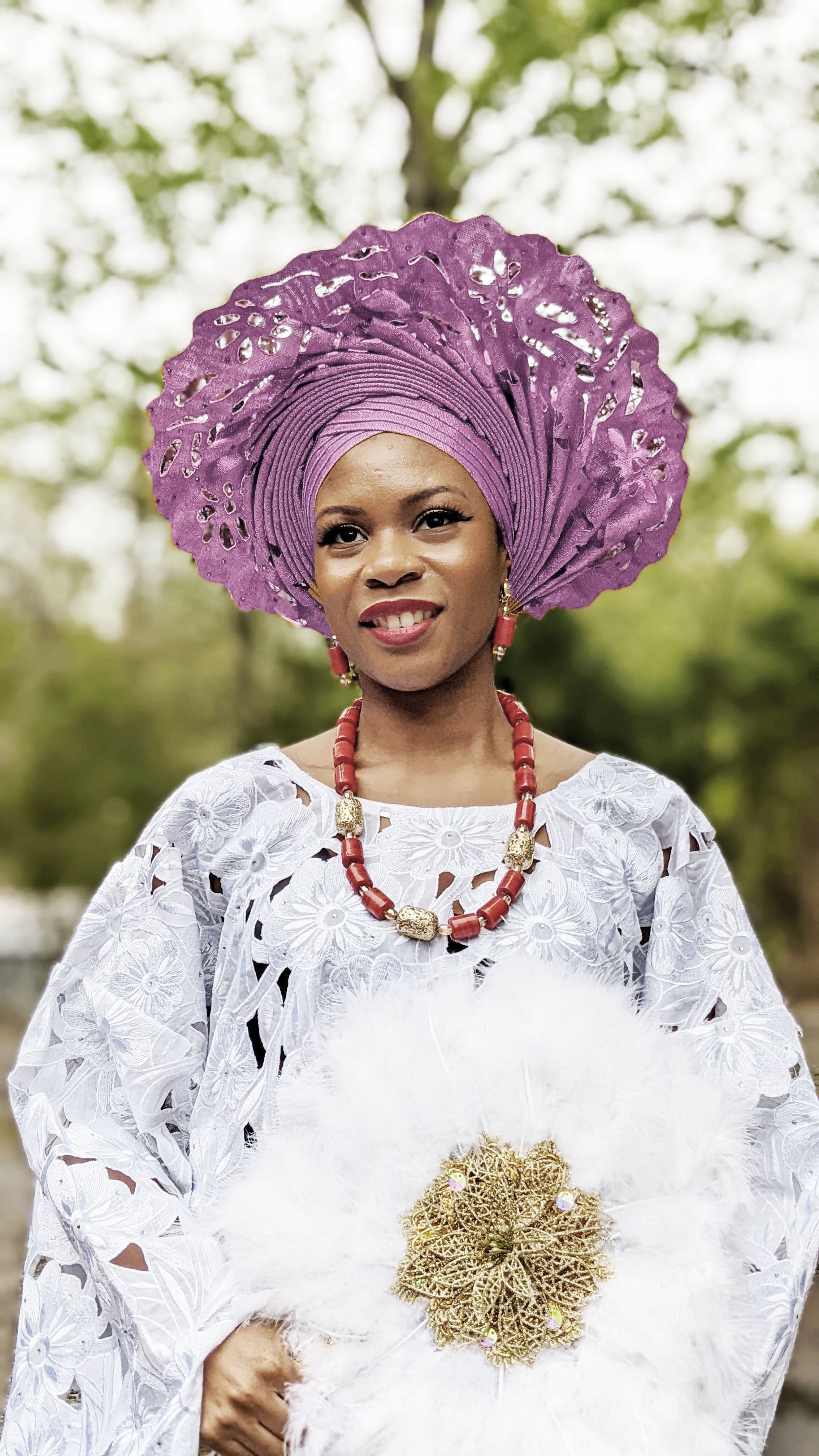 Lewa Lilac African Head Tie Lazercut Autogele-DPAGLLC5、mySite、solidvoid