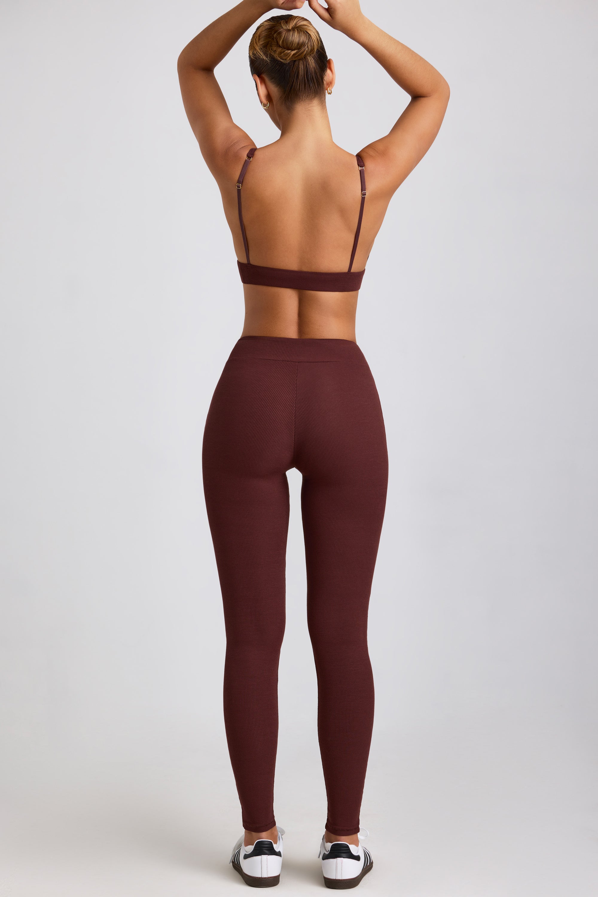 Ribbed Modal High Waist Leggings in Espresso、mySite、solidvoid