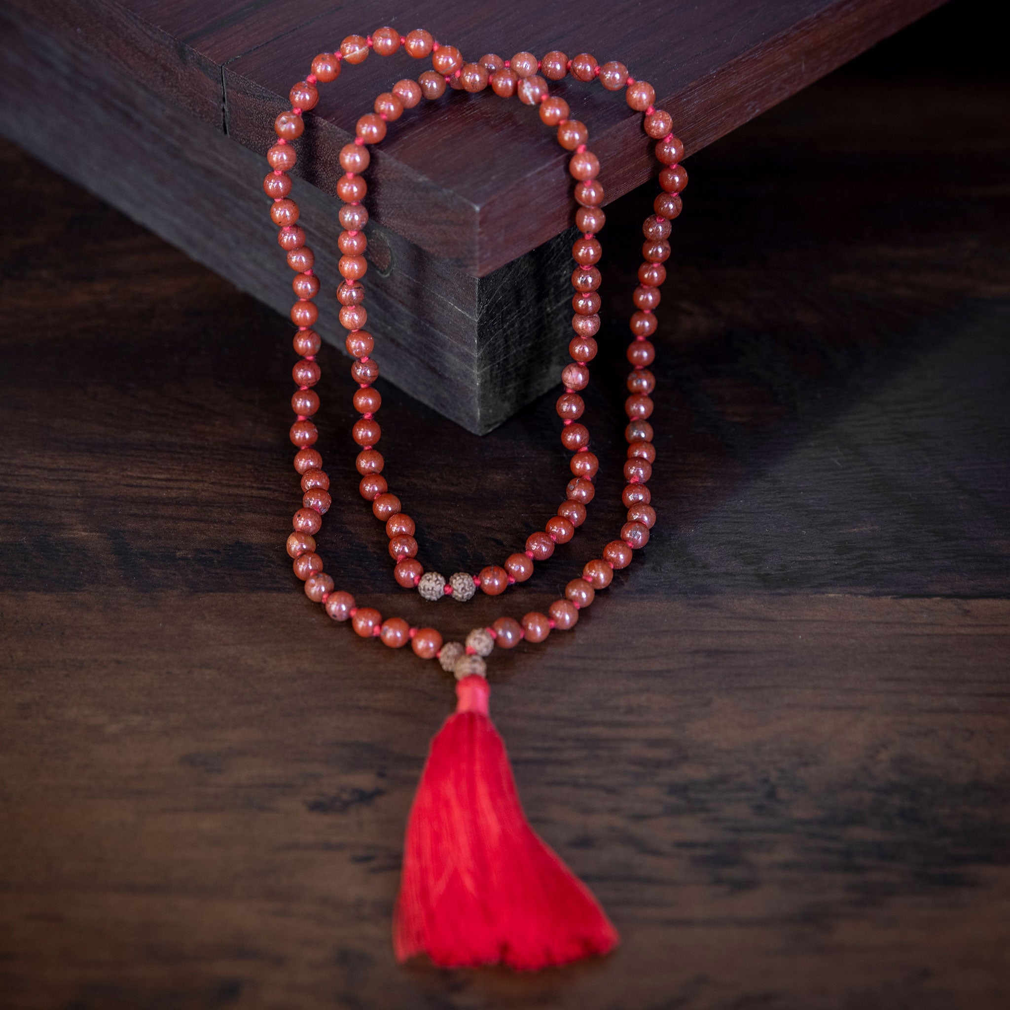 Handmade Prayer Beads: Red Jasper Mala、mySite、topwebapps