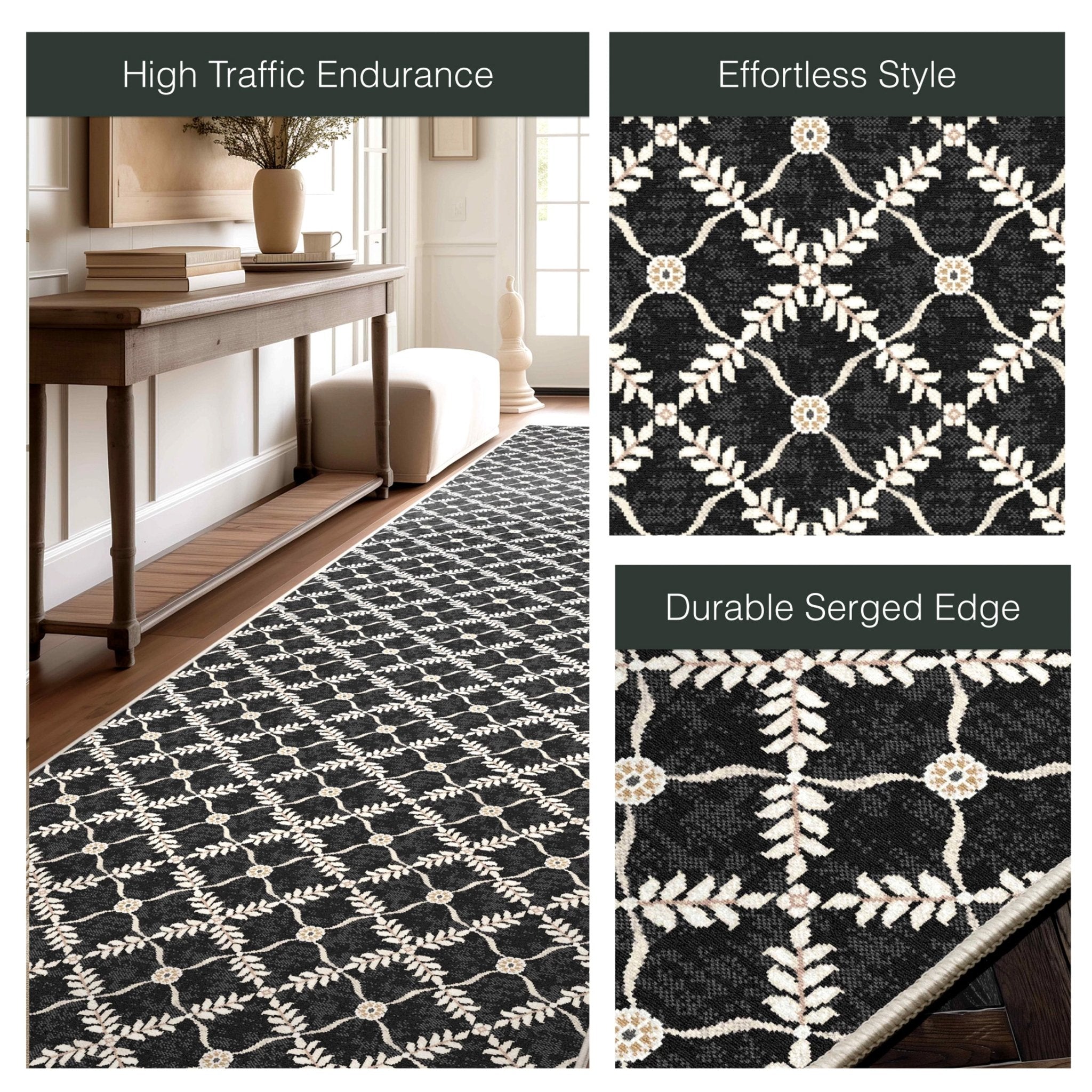 Aldwyn Custom Rug - Traditional Lattice Pattern, Easy Clean, Low Pile, Personalized Sizes、mySite、gigharbornorthrealestate