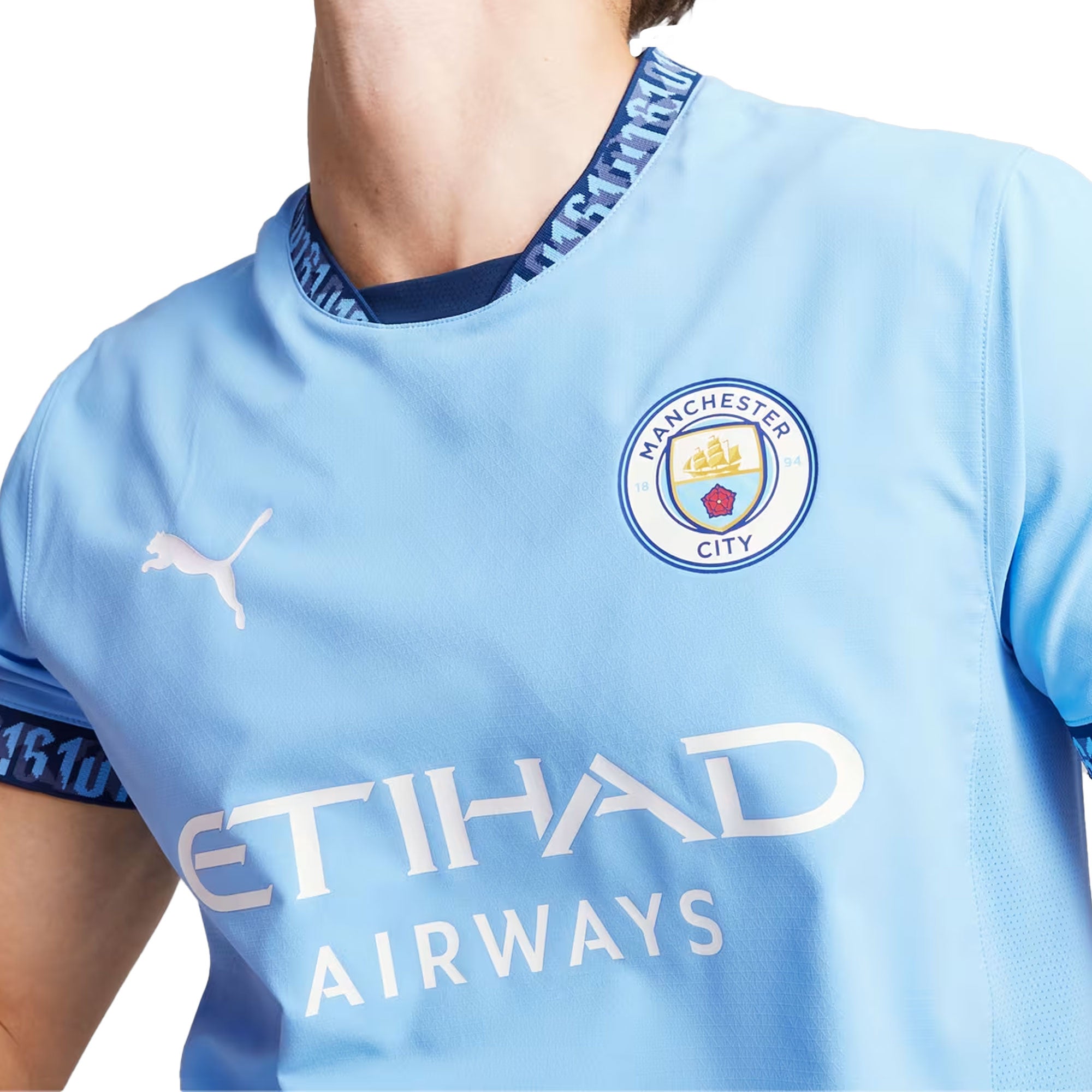 PUMA Men's Manchester City 2024/25 Authentic Home Jersey Light Blue/White、mySite、bottomscart