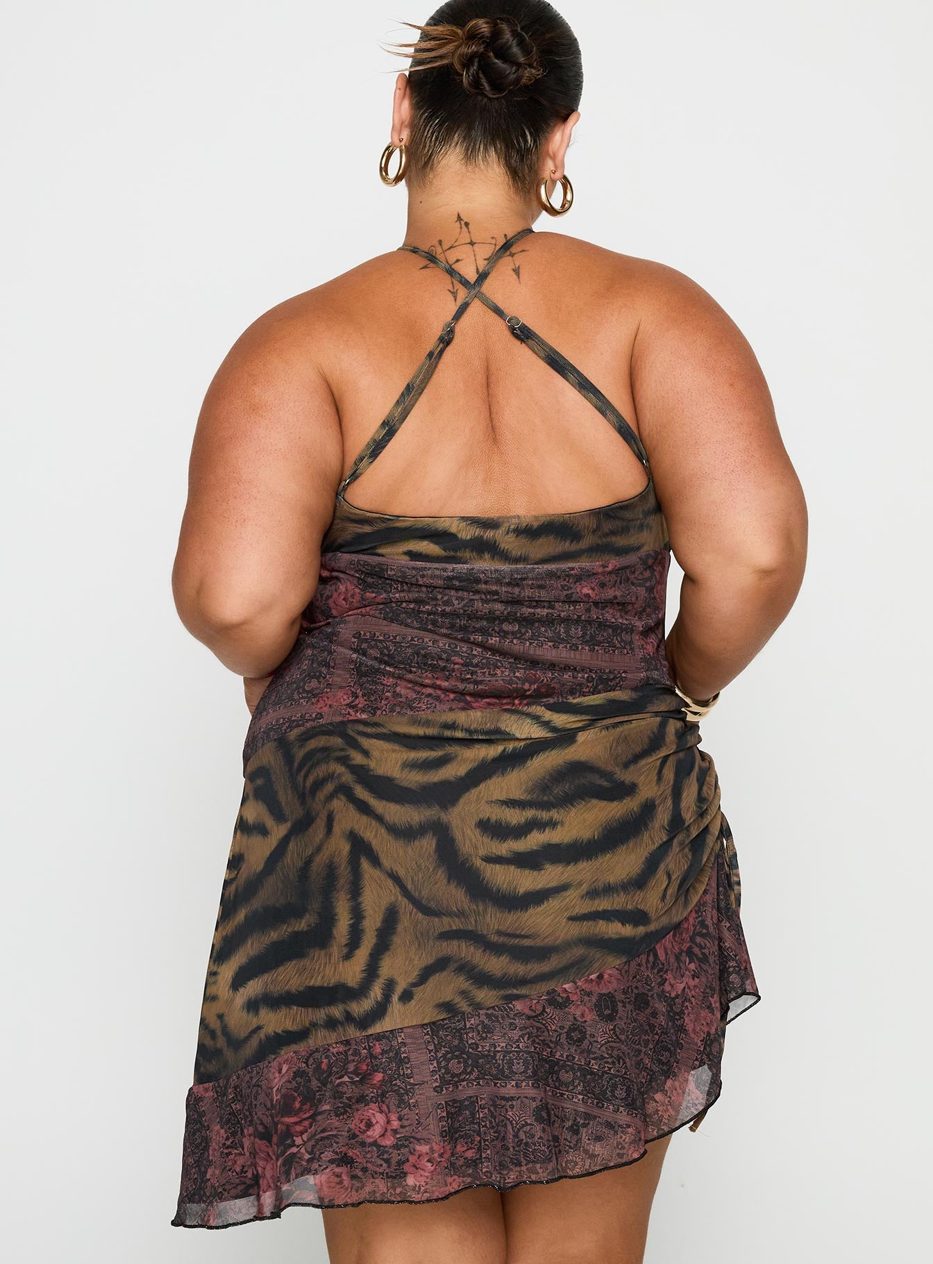 Syrefena Halter Mini Dress Multi Curve、mySite、solidvoid