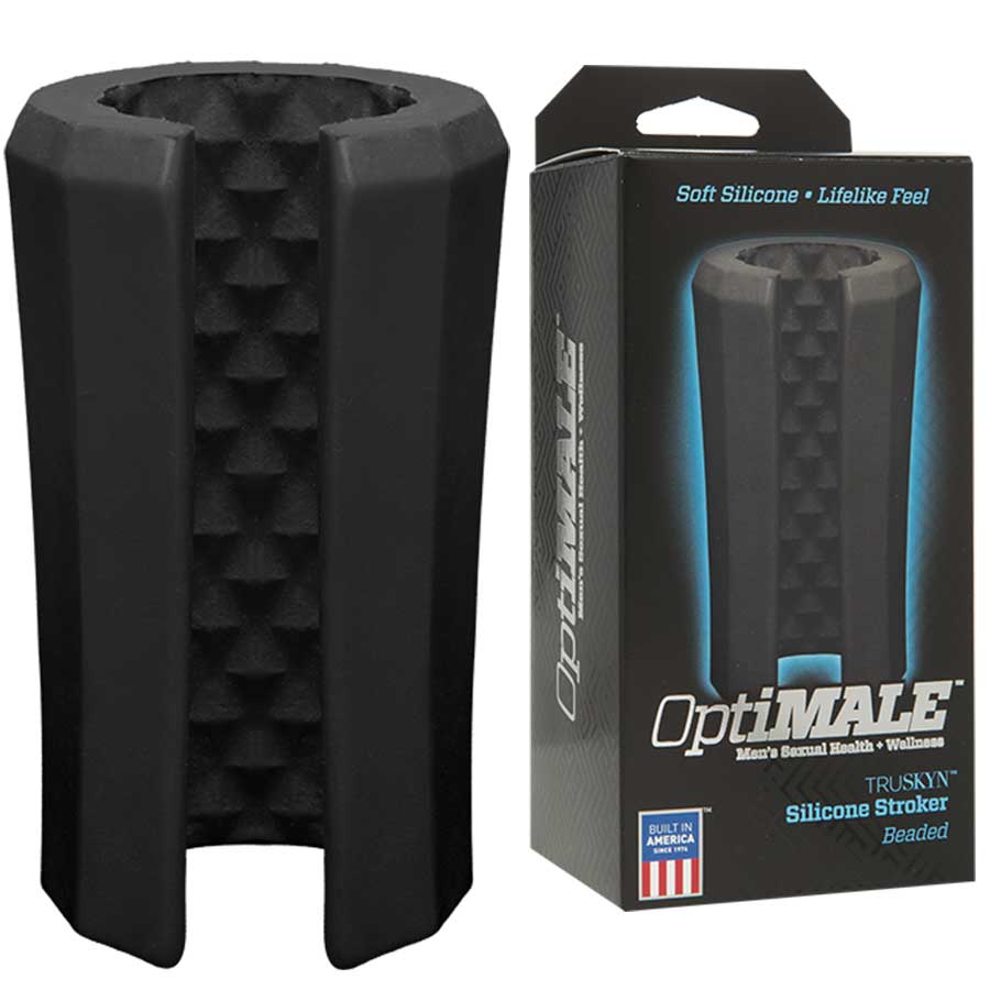 Platinum Silicone Split Sleeve Beaded Male Masturbator & Stroker by Optimale、mySite、bottomscart