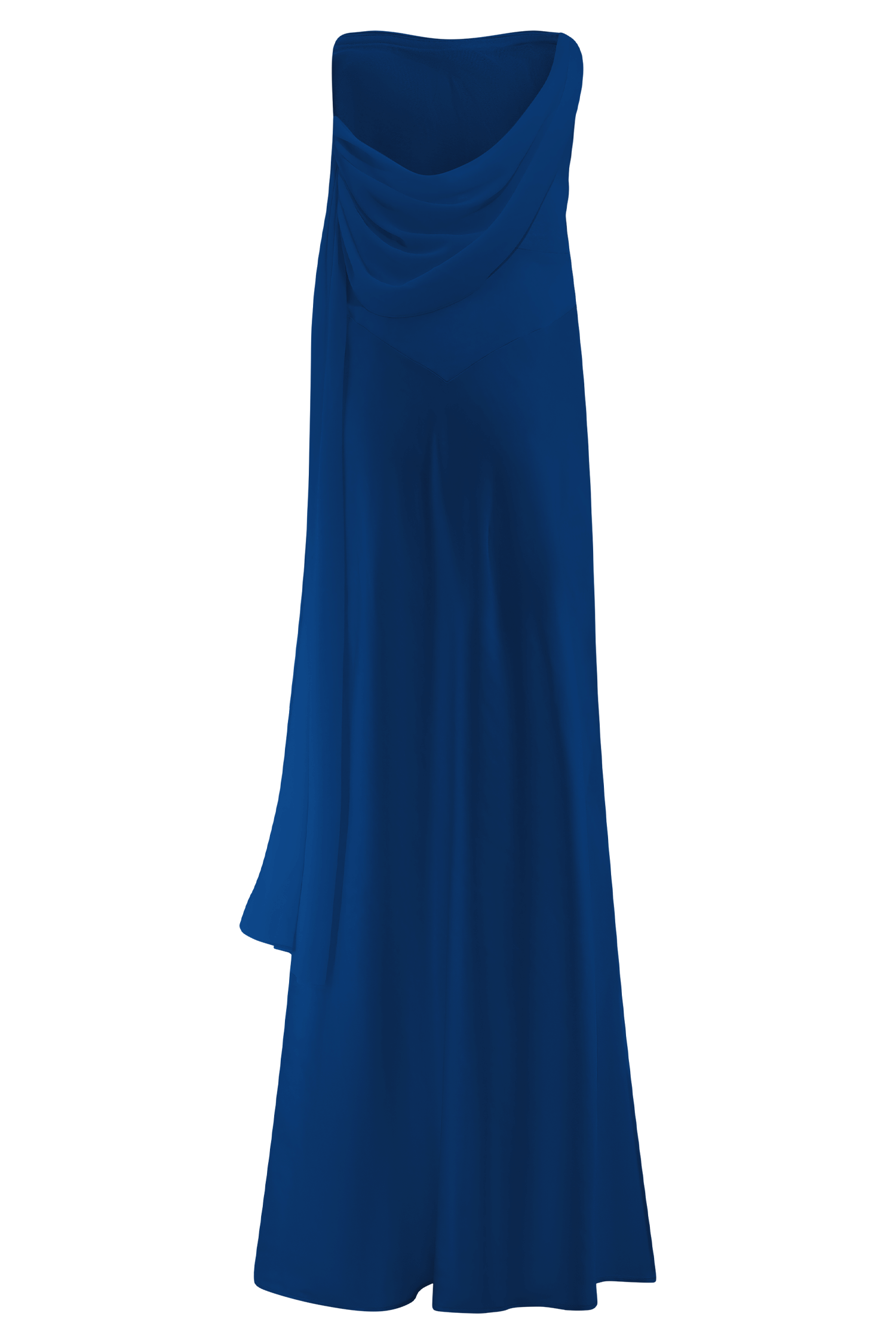 Carah Satin And Chiffon Maxi Dress - Cobalt、mySite、solidvoid