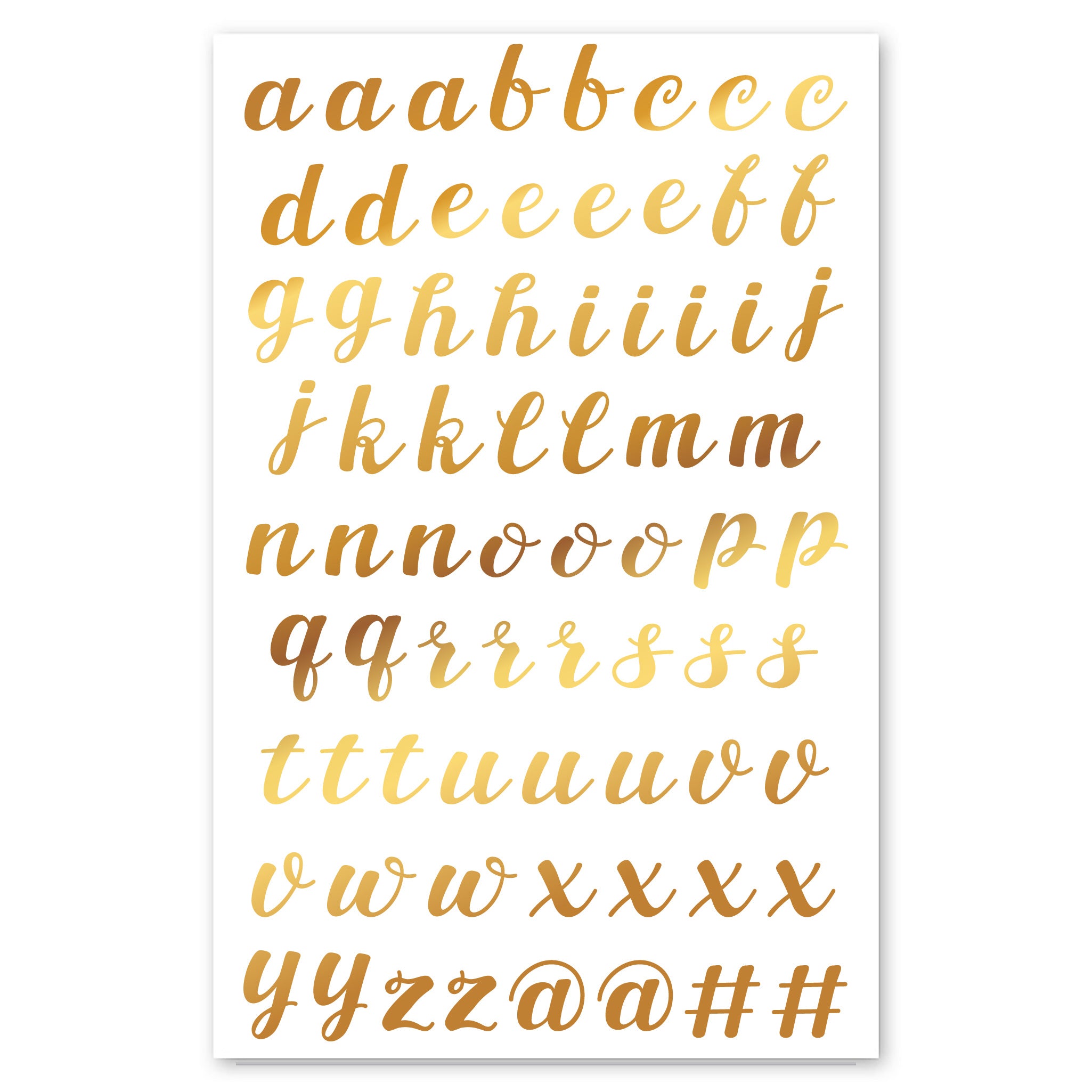  Script Alphabet Stickers, Gold、mySite、ghnorth