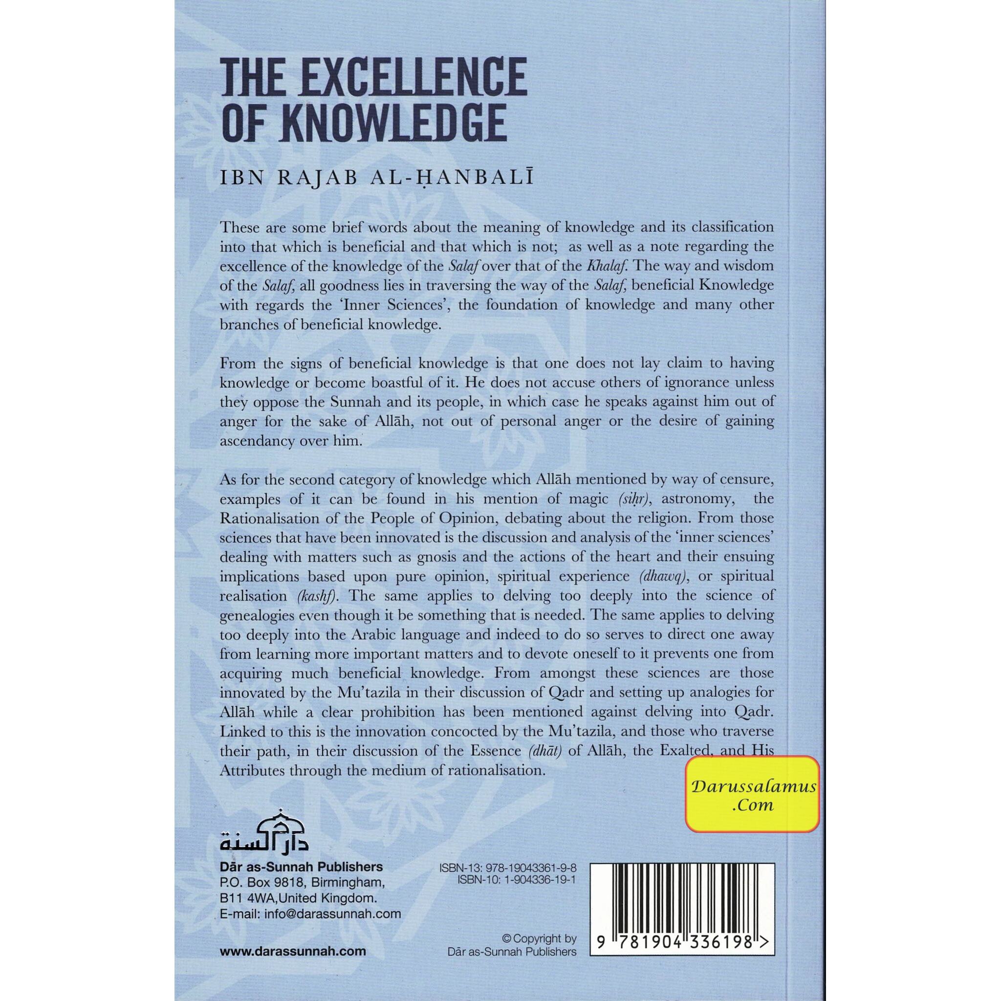 The Excellence of Knowledge By Ibn Rajab Al Hanbali、mySite、topwebapps