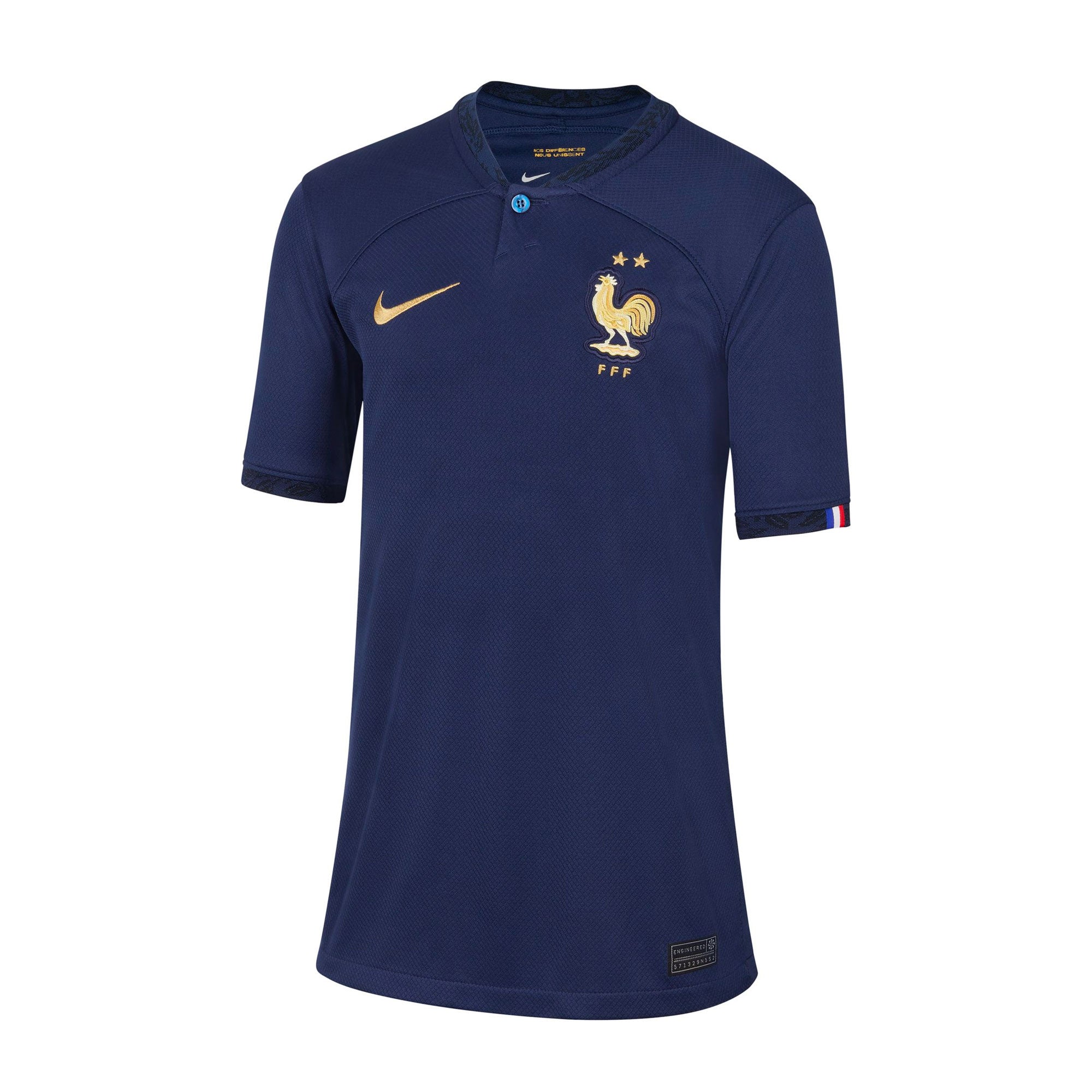 Nike Kids France 2022/23 Home Jersey Midnight Navy/Metallic Gold、mySite、noshort