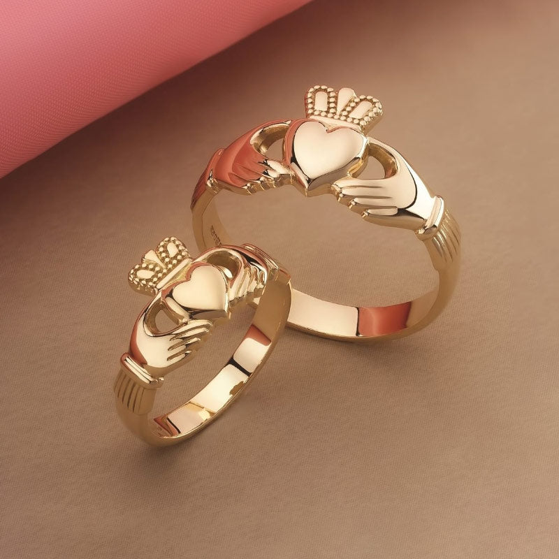  Gents Heavy Gold Claddagh Ring