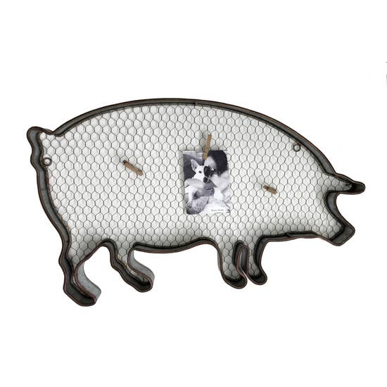 Pig Chicken Wire Wall Memo Holder Animals-So Cute! *、mySite、g9winljtr