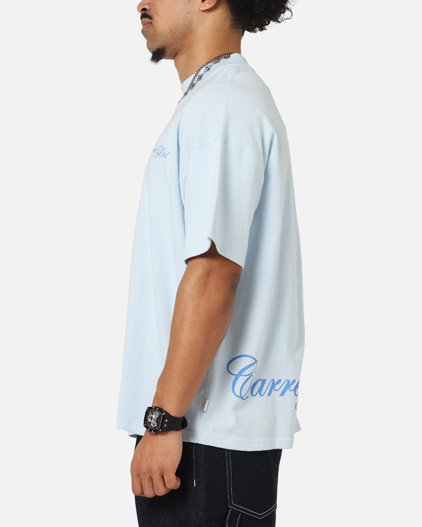 Carre Side Script Oversized T-Shirt Baby Blue、mySite、zt4zffjzw