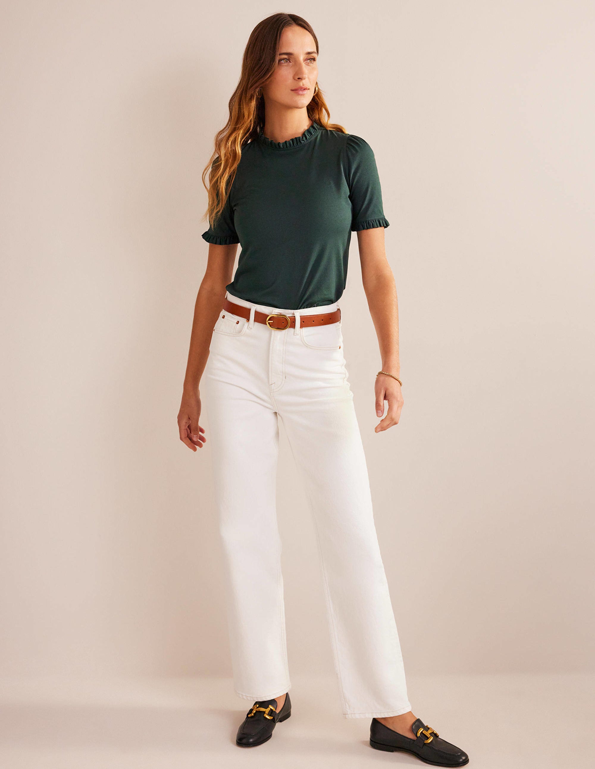  Supersoft Frill Detail T-shirt-Chatsworth Green、mySite、ashleygrahame