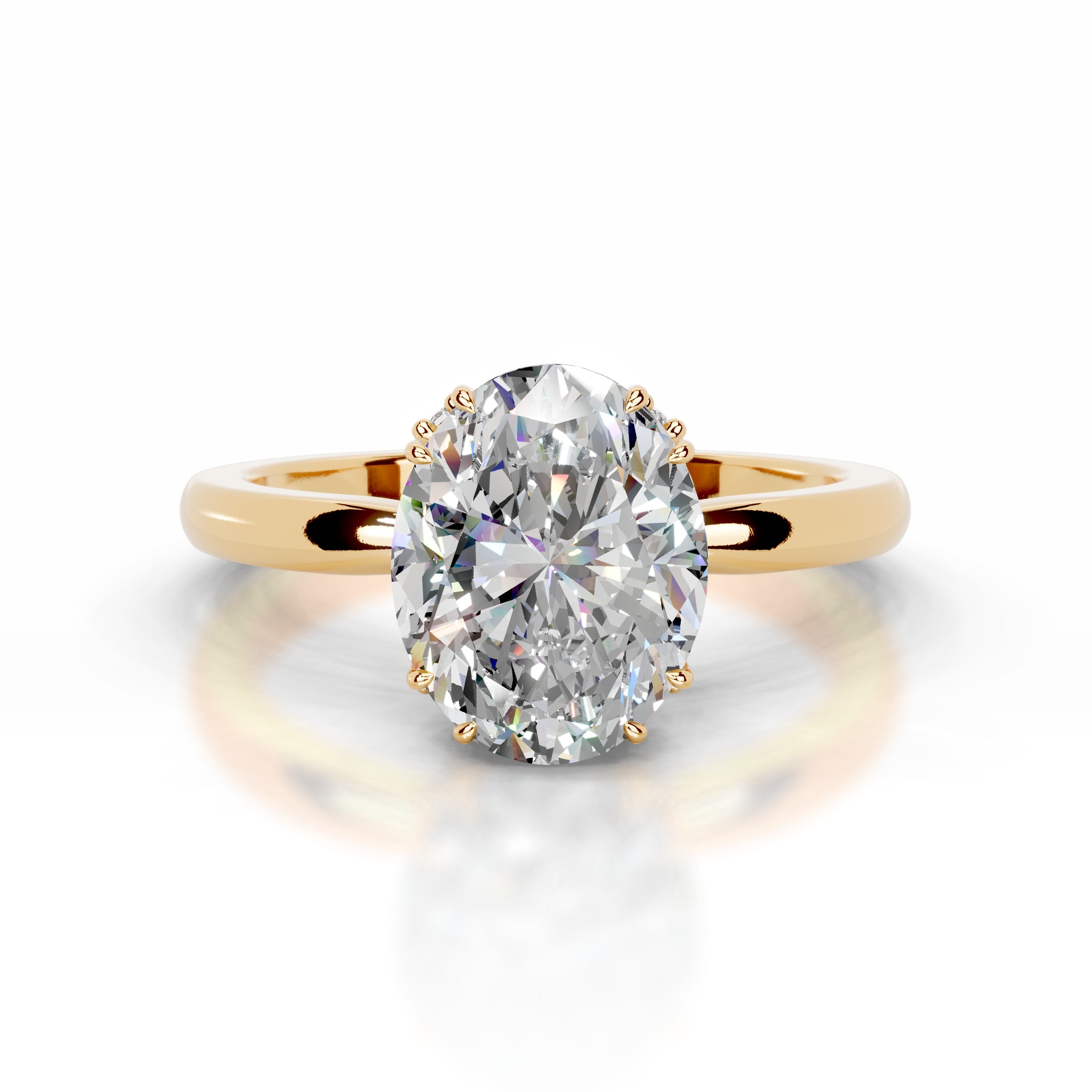 Ballina Moissanite & Diamond Ring - 18K Yellow Gold、mySite、hinf8tx79