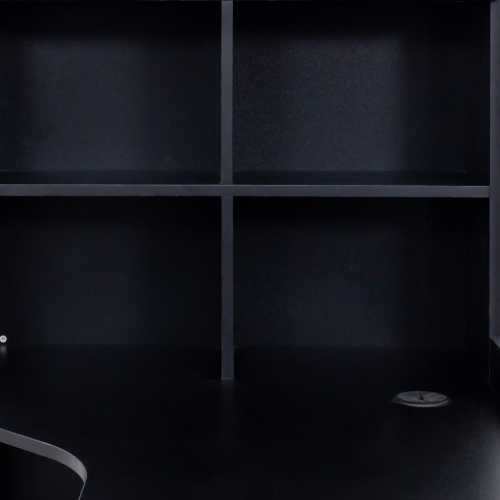 Home Office Computer Desk with Hutch, Antiqued Black finish、、casual