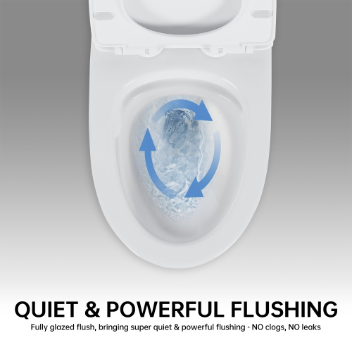 1.1/1.6 GPF Elongated Comfort Height Floor Mounted One-Piece Toilet, CUPC Certified, WaterSense Cetified, Ceramic, White Color, Soft Close Seat、、xpatfood