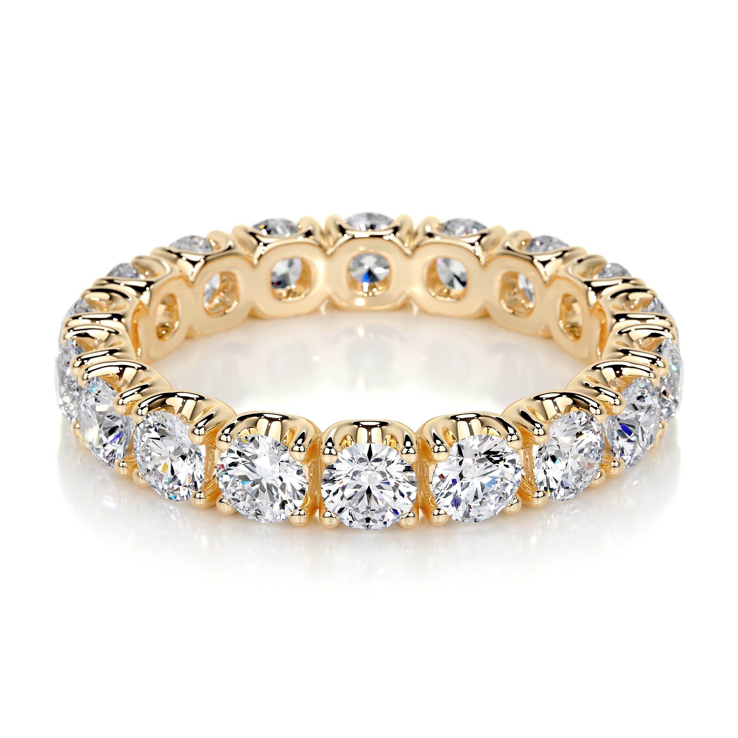 Trinity Lab Grown Eternity Wedding Ring (2.4 Carat) -18K Yellow Gold、mySite、hinf8tx79
