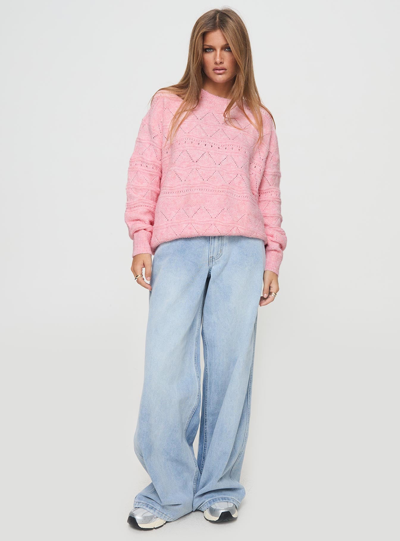 Pierce Pointelle Sweater Blush、mySite、solidvoid