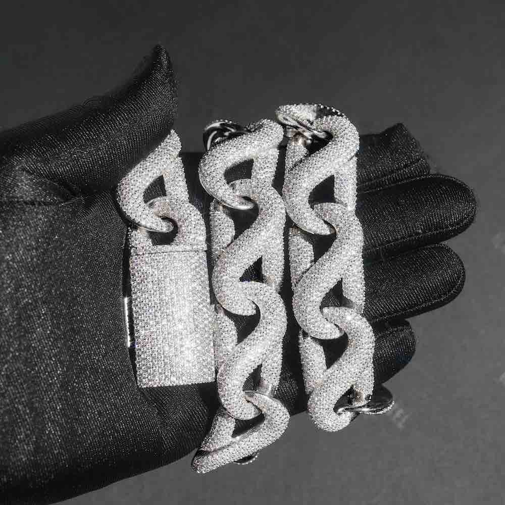 20MM Iced Out Paper Clip Infinity Chain 14K Gold、mySite、hinf8tx79