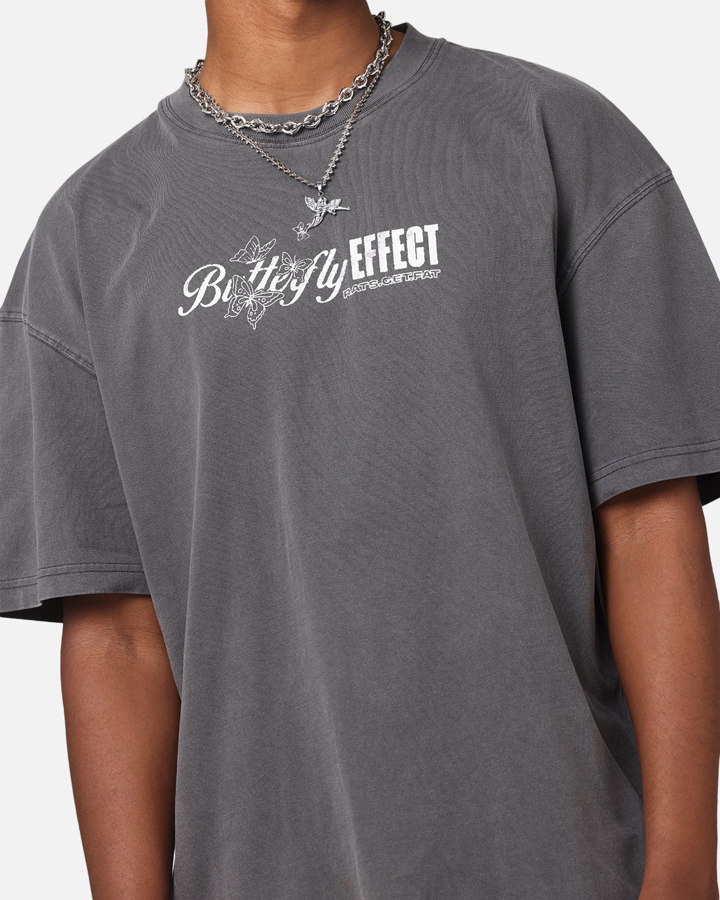 Rats Get Fat Butterfly Effect T-Shirt Charcoal、mySite、zt4zffjzw