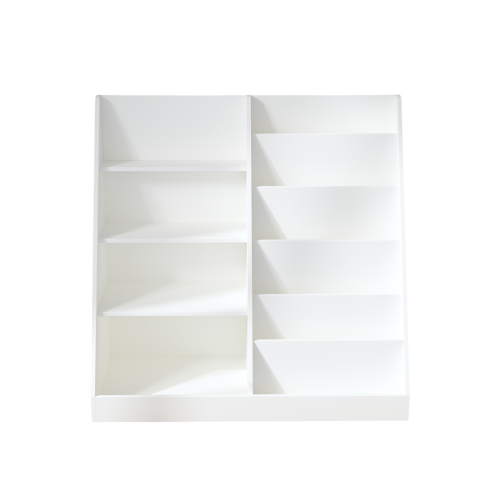 Kids Bookcase and Bookshelf, Multifunctional Bookcase with 3 Collapsible Fabric Drawers, Bookcase Display Stand, Toy Storage Organizer for Bedroom, Playroom, Hallway (White/Pink)、、casual