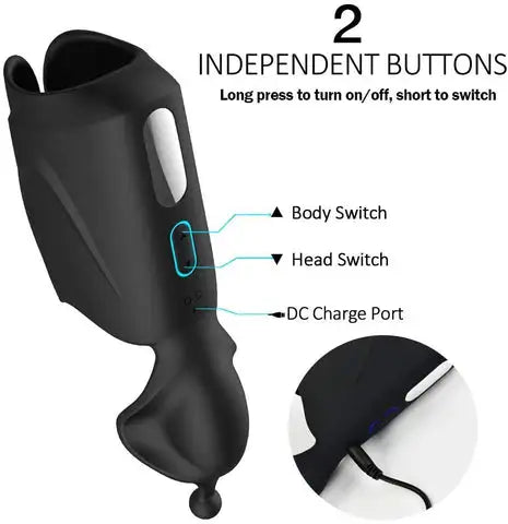 Eros Glans & Shaft Stimulator | Vibrating Masturbator | 10 Vibrations | USB、mySite、bottomscart