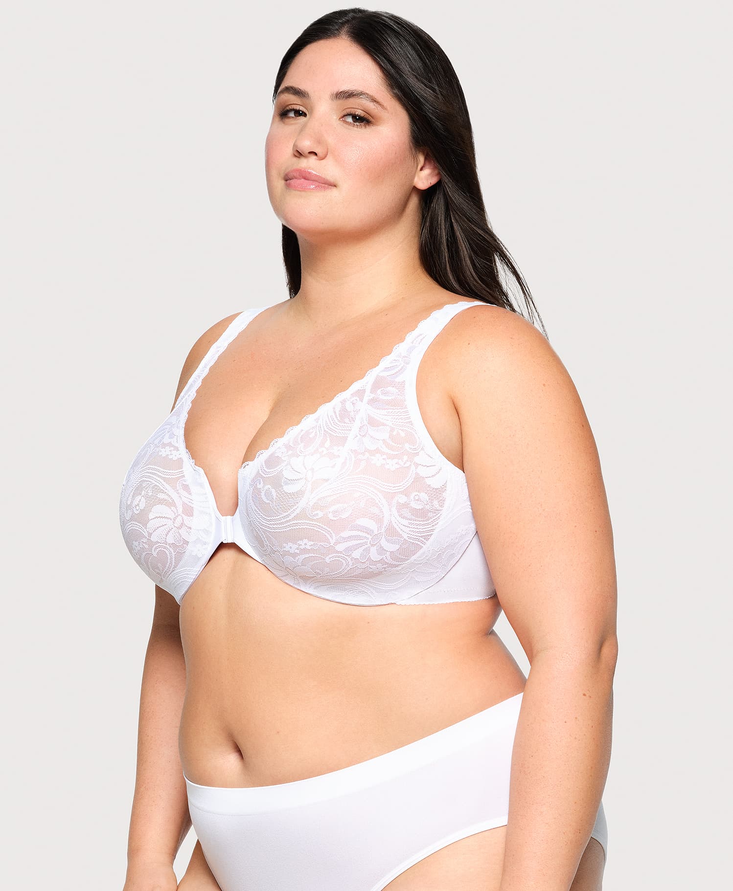  Front-Closure Stretch Lace WonderWire Bra White、mySite、justintrudeaud