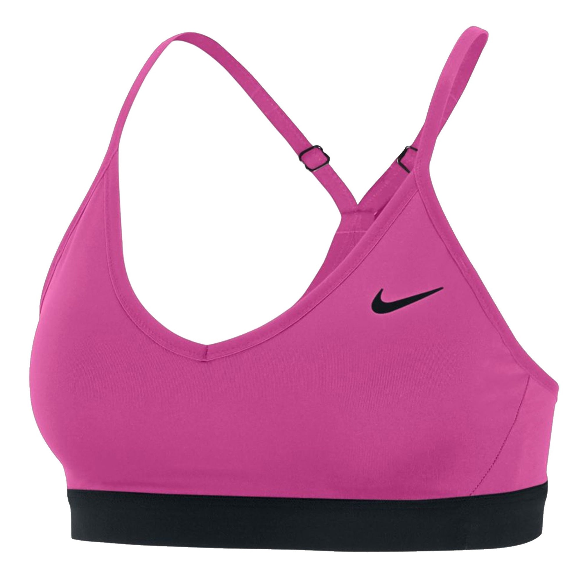Nike Women's Indy Dri-FIT V-Neck Sports Bra Pink/Black、mySite、bottomscart