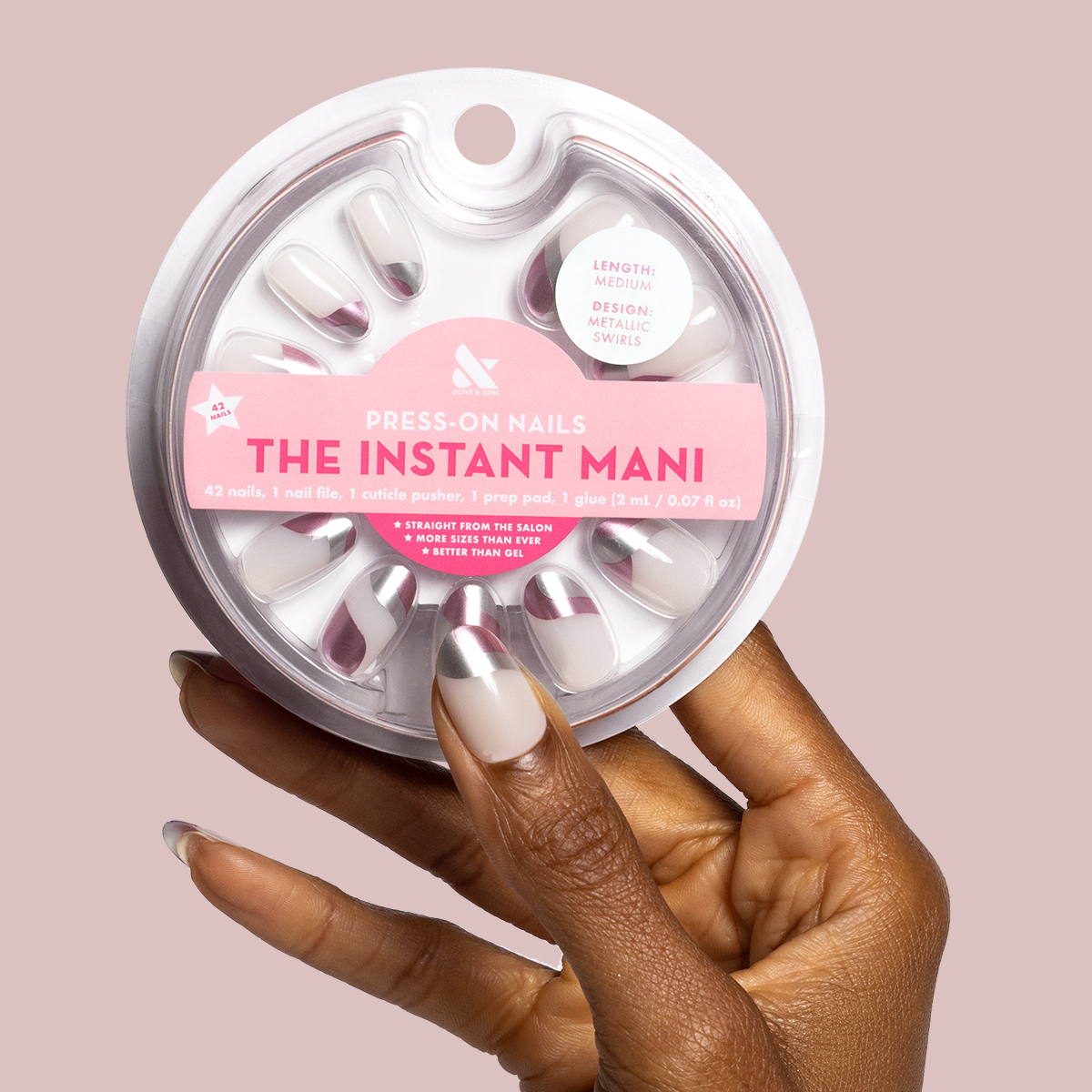 Metallic Swirls - Press-On | Medium | Oval - Part of Set、mySite、solidvoid