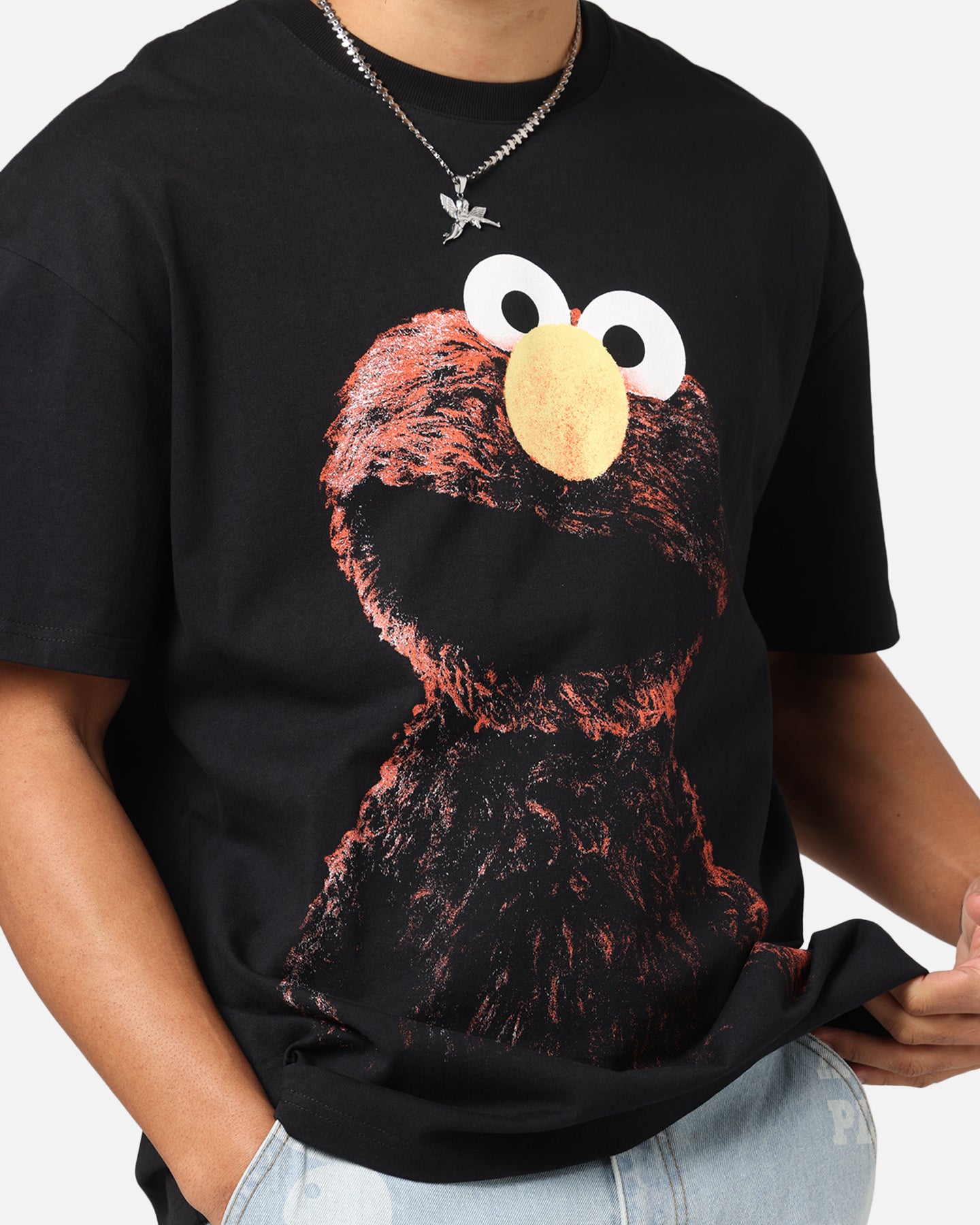 American Thrift X Sesame Street Elmo Grail Heavy T-Shirt Black、mySite、zt4zffjzw