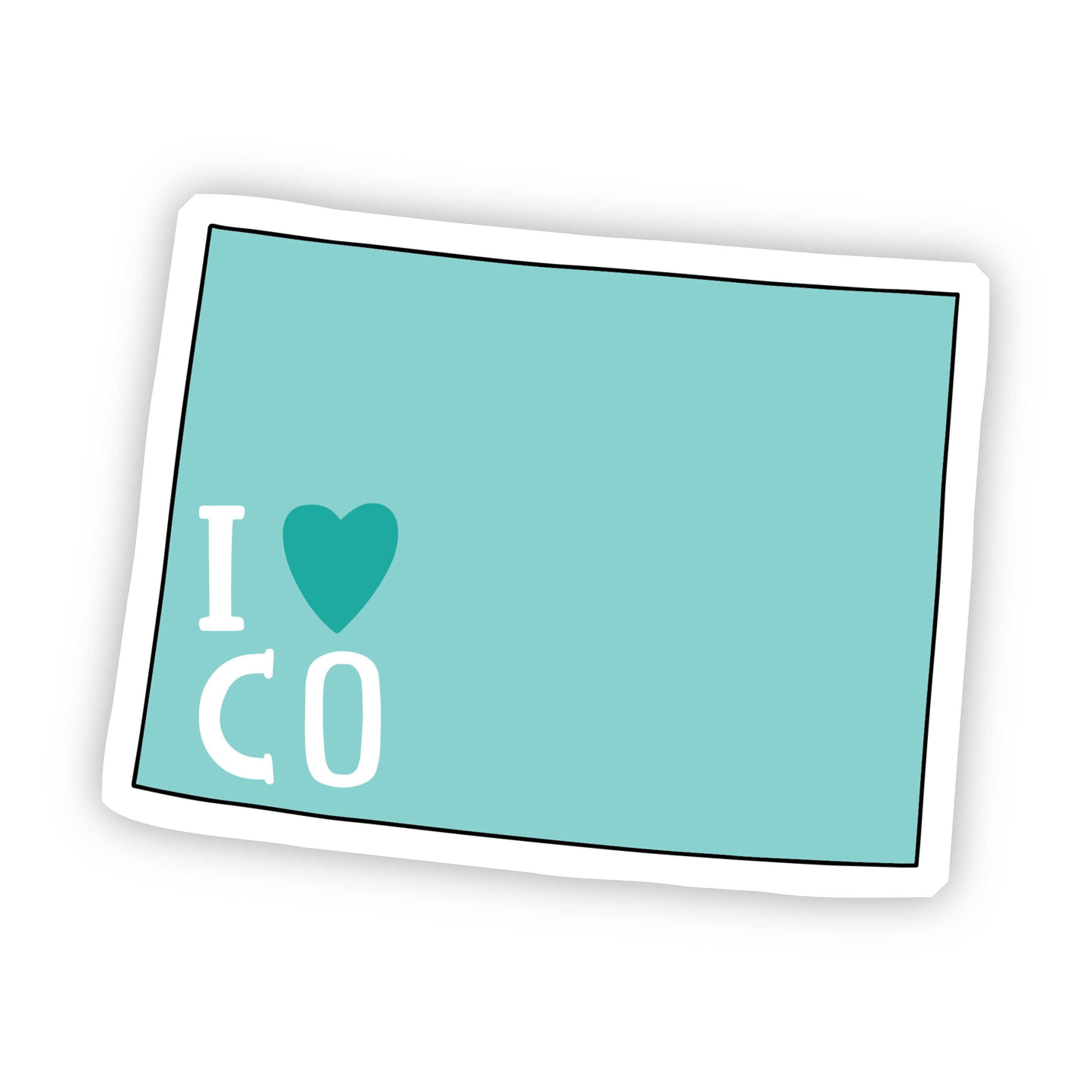  I Love Colorado Teal Sticker、mySite、elrpsem3k