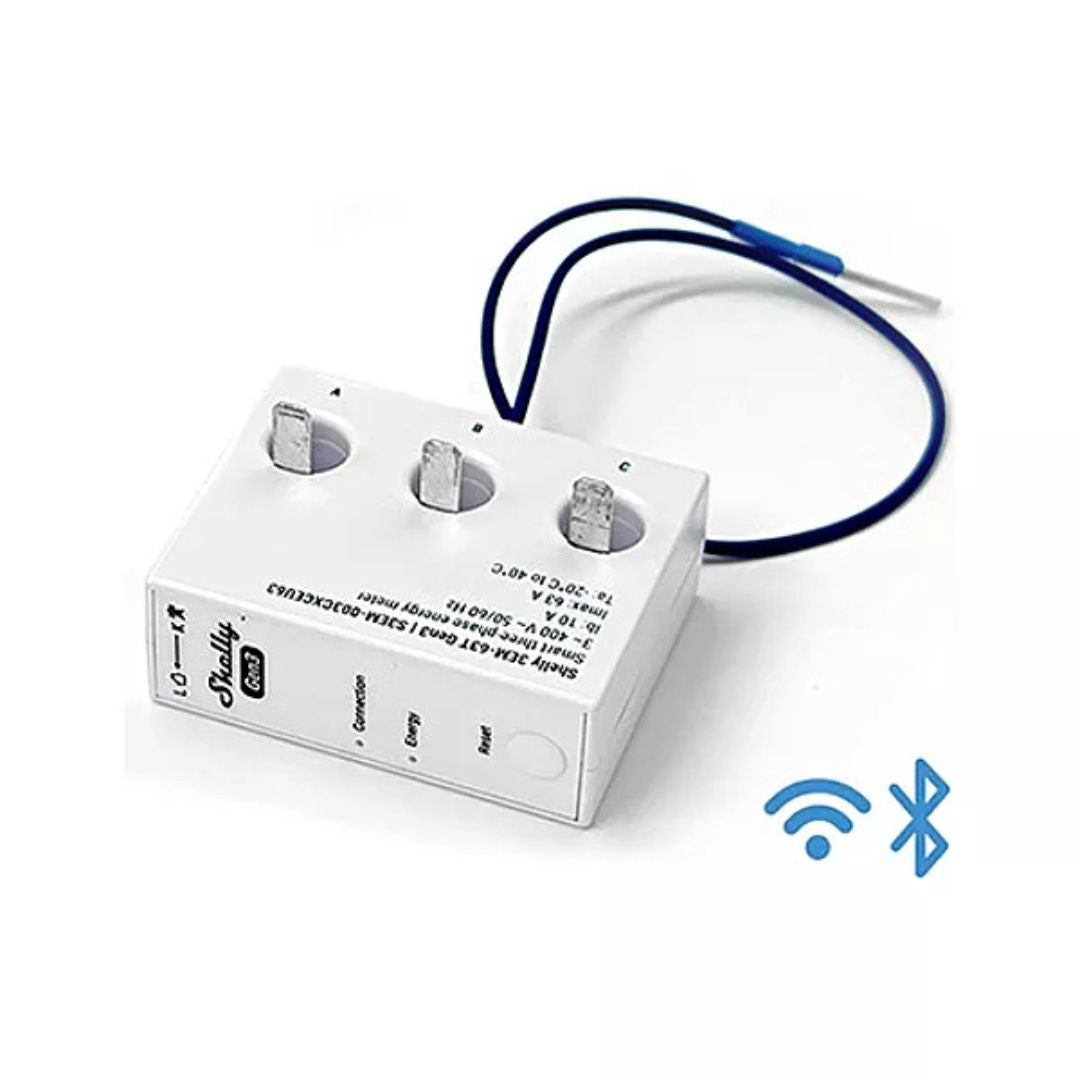 Shelly 3EM-63T Gen3 - Medidor de consumo trifásico WiFi c/ 3 TC’s、mySite、fannypackpong