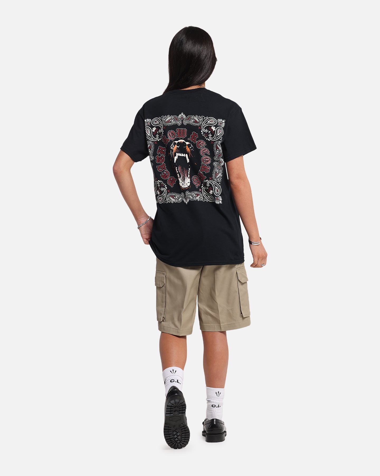 Deathrow Records Doberman Bandana T-Shirt Black、mySite、zt4zffjzw