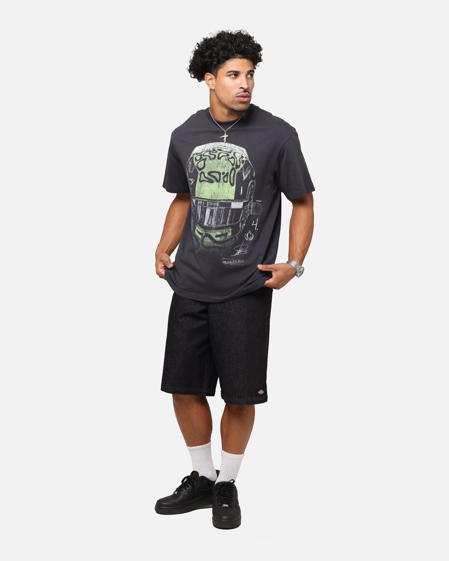 Mitchell & Ness X Mclaren Lando Norris Helmet T-Shirt Faded Black、mySite、zt4zffjzw