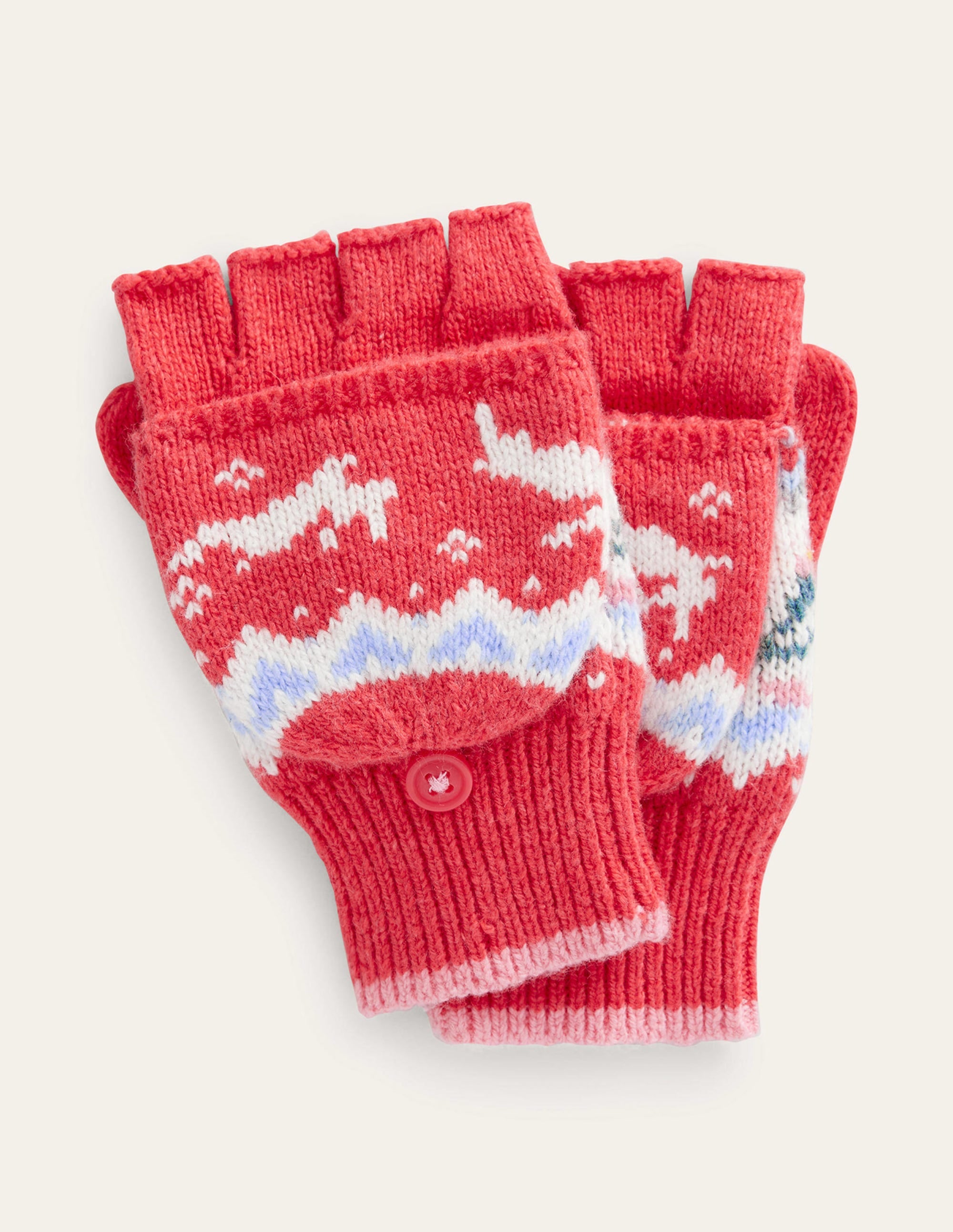  Fair Isle Knitted Mittens-Rose Pink、mySite、ashleygrahame