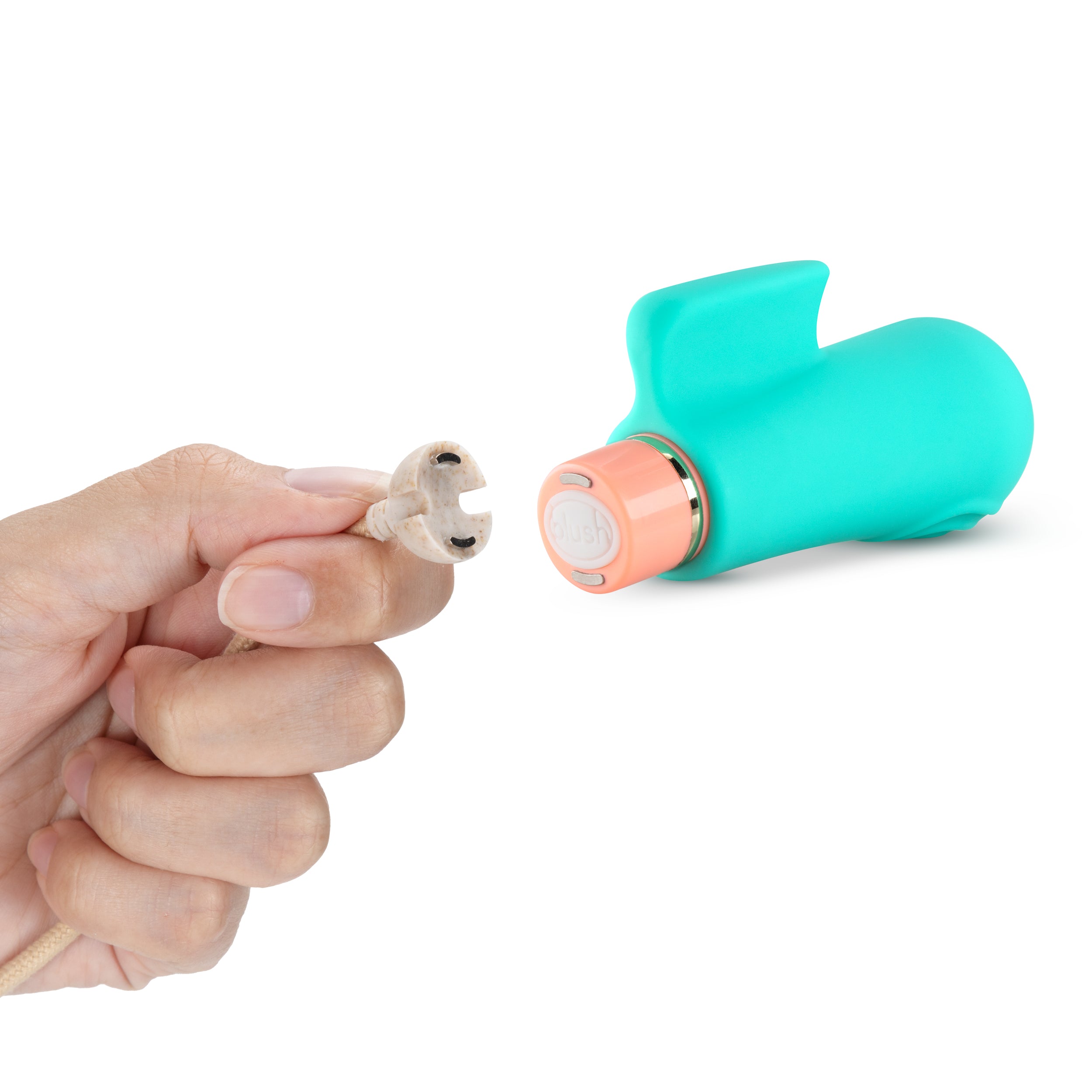 Aria By Blush® | Sensual AF: Finger Fin Teal Silicone Vibrator with Powerful RumboTech™ Technology、mySite、bottomscart