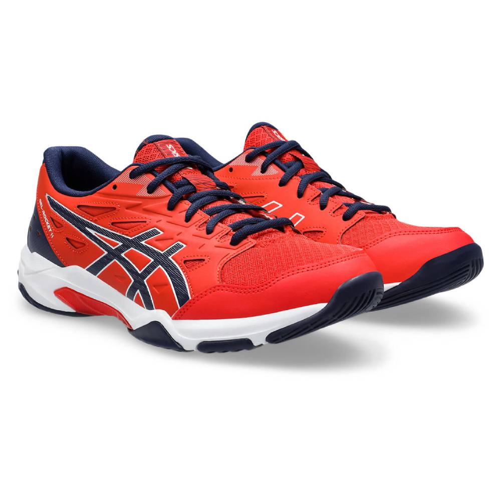 Asics Gel Rocket 11 Men's Indoor Court Shoe (Fiery Red/Peacoat)